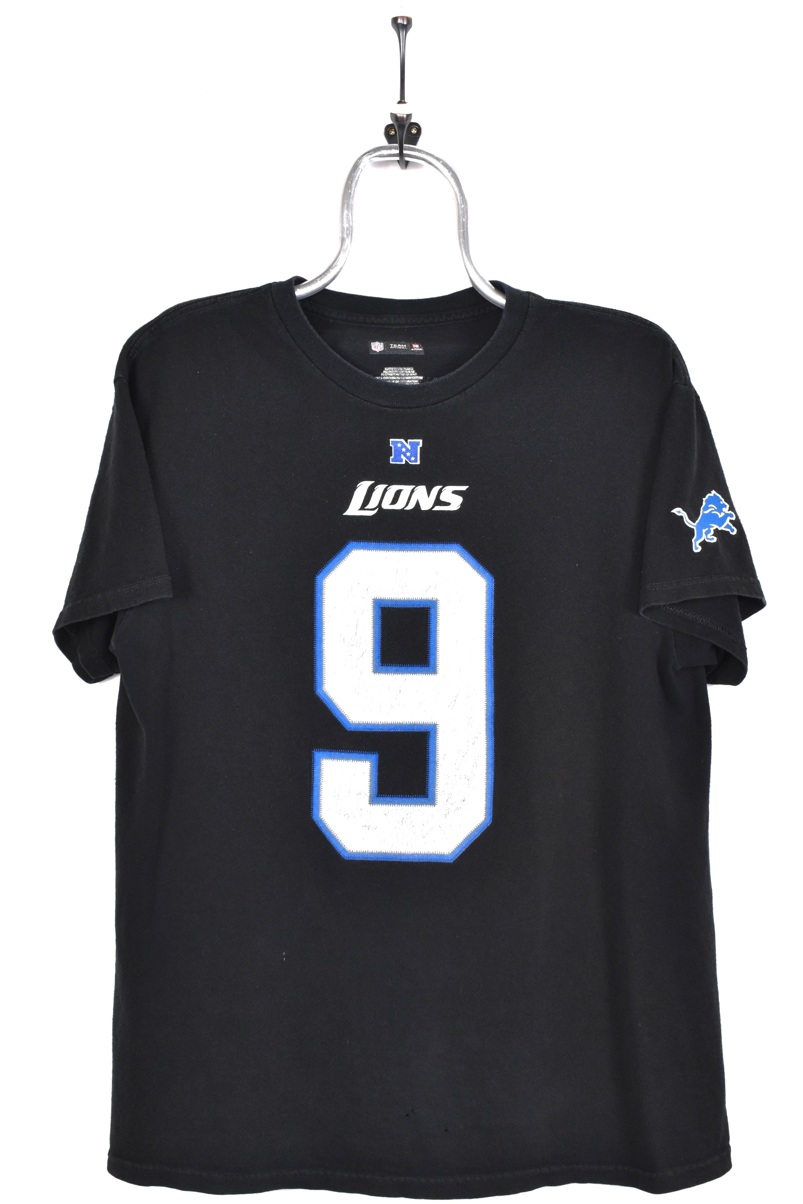 Vintage Detroit Lions shirt, NFL Stafford black graphic tee - AU Medium PRO SPORT