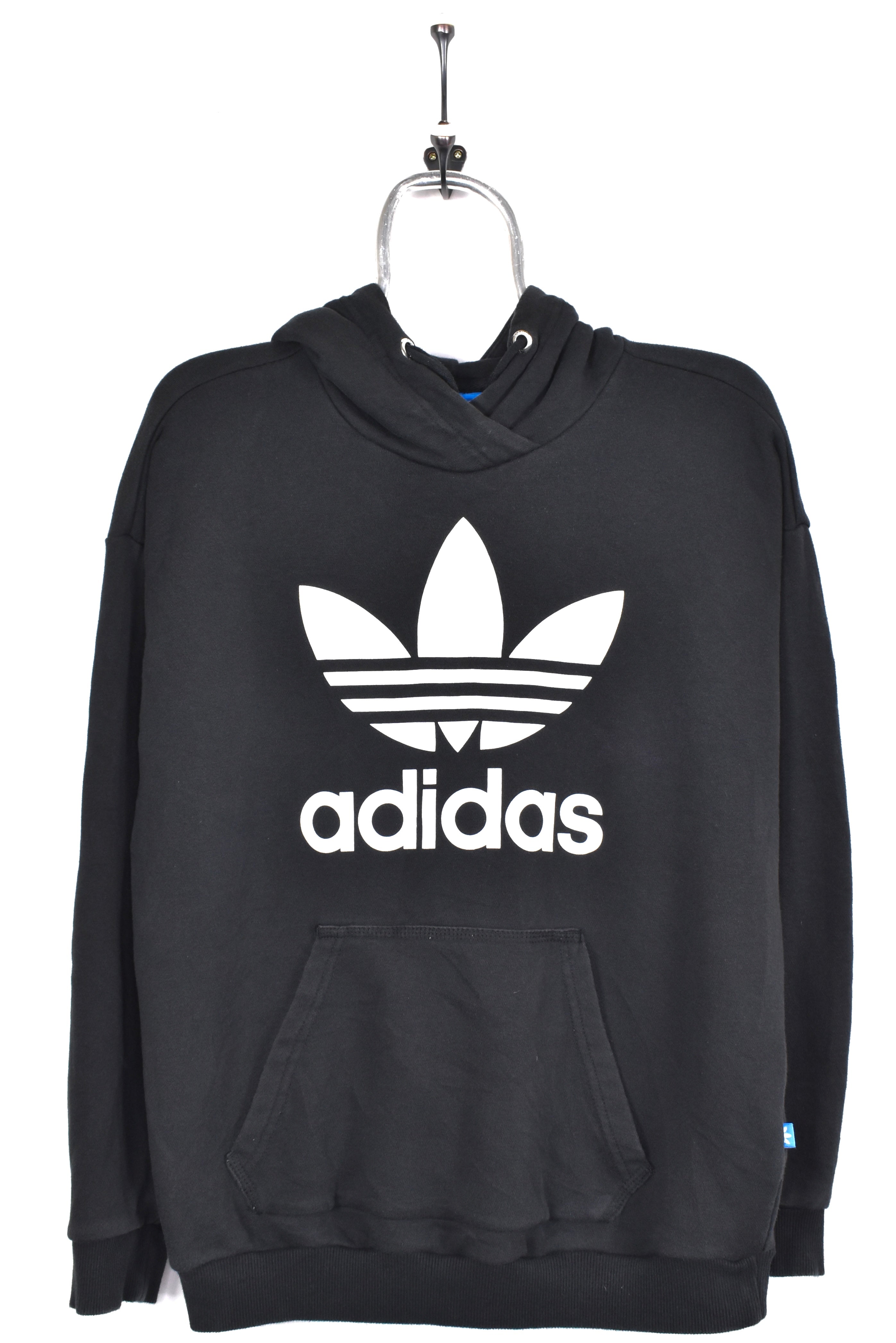 Modern Adidas hoodie, black graphic sweatshirt - AU Small ADIDAS