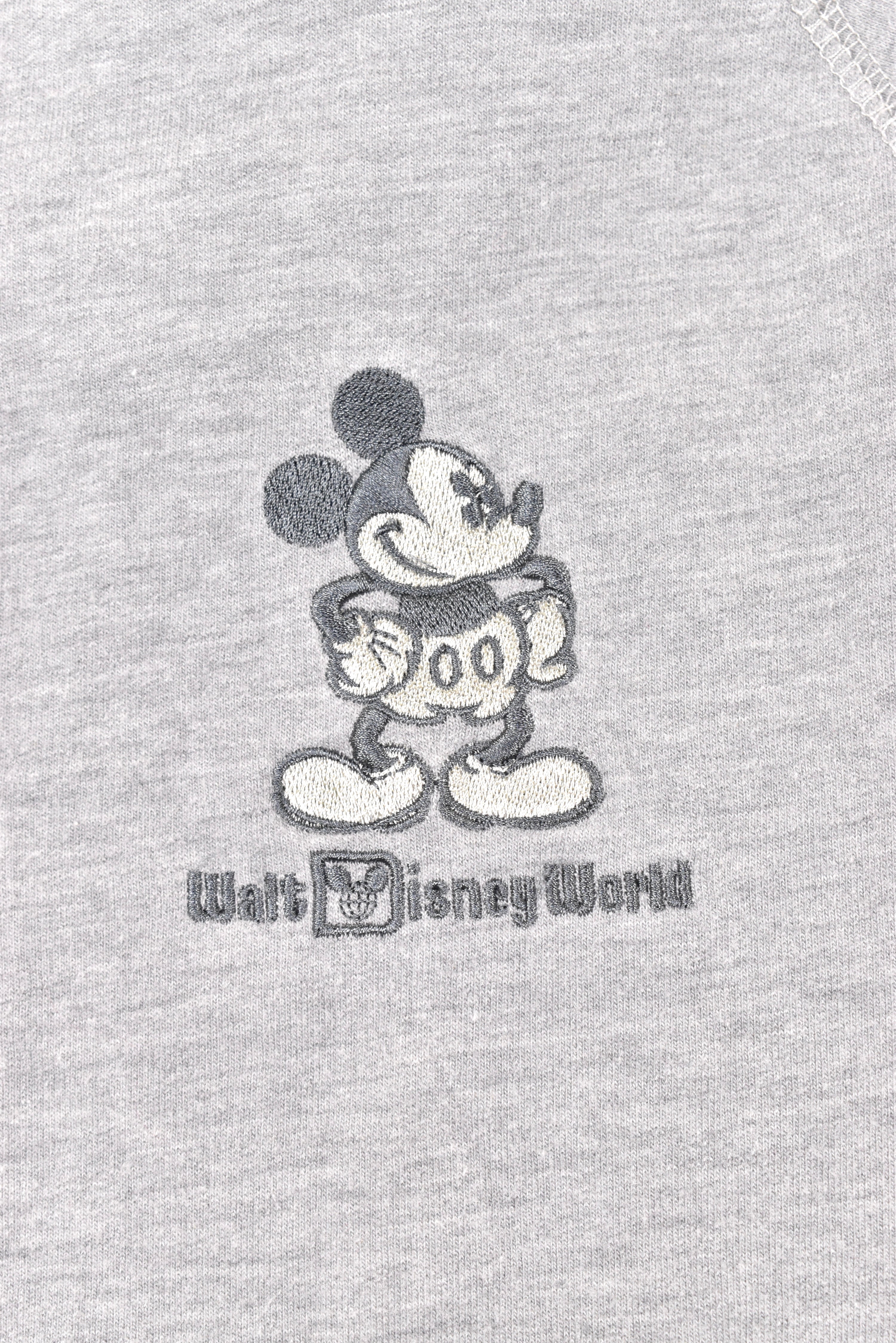 Women's modern Mickey Mouse hoodie, Disney grey embroidered sweatshirt - AU M DISNEY / CARTOON