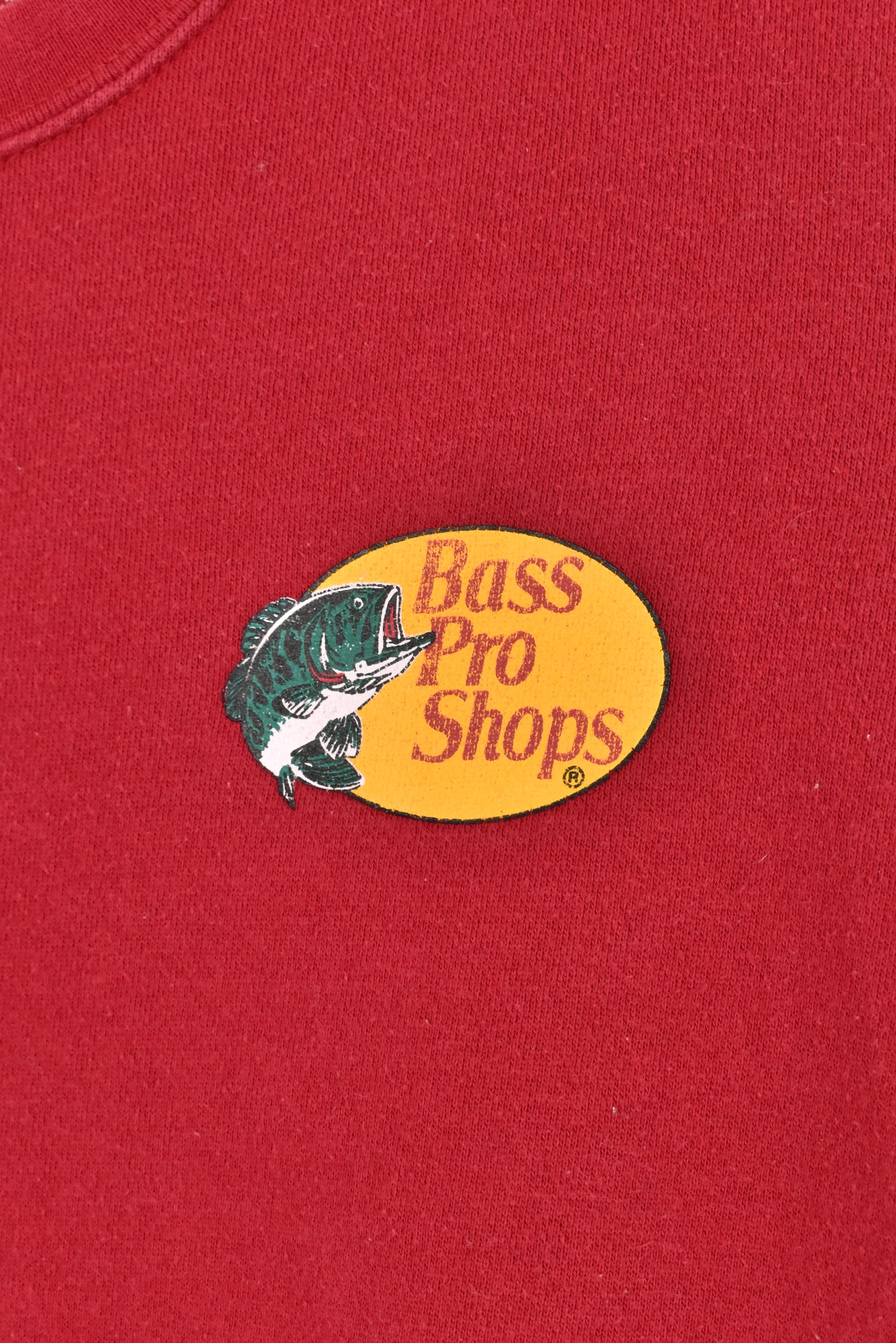Vintage Bass Pro Shops sweatshirt, red graphic crewneck - AU Small