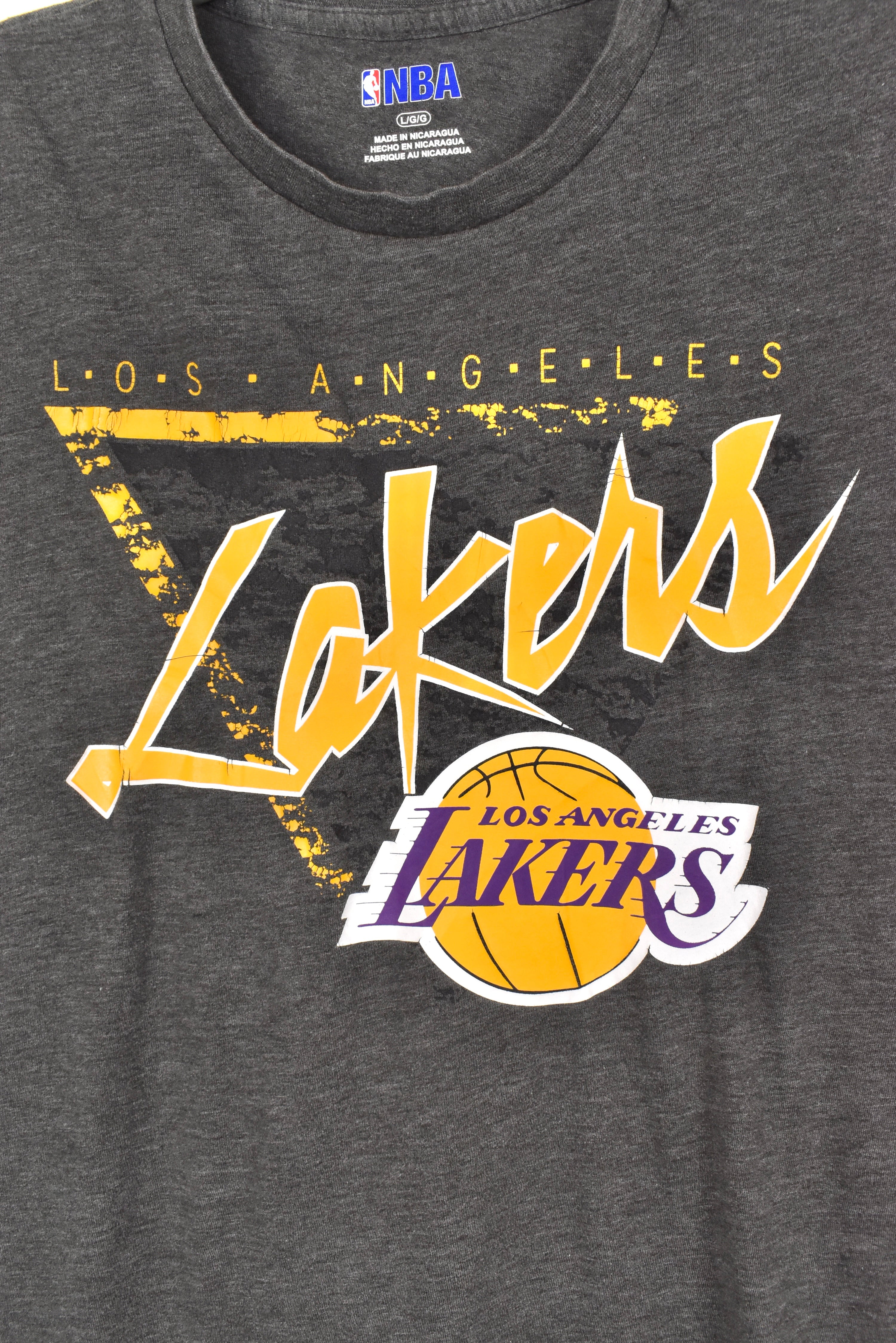 Modern Los Angeles Lakers shirt, NBA grey graphic tee - AU Medium PRO SPORT