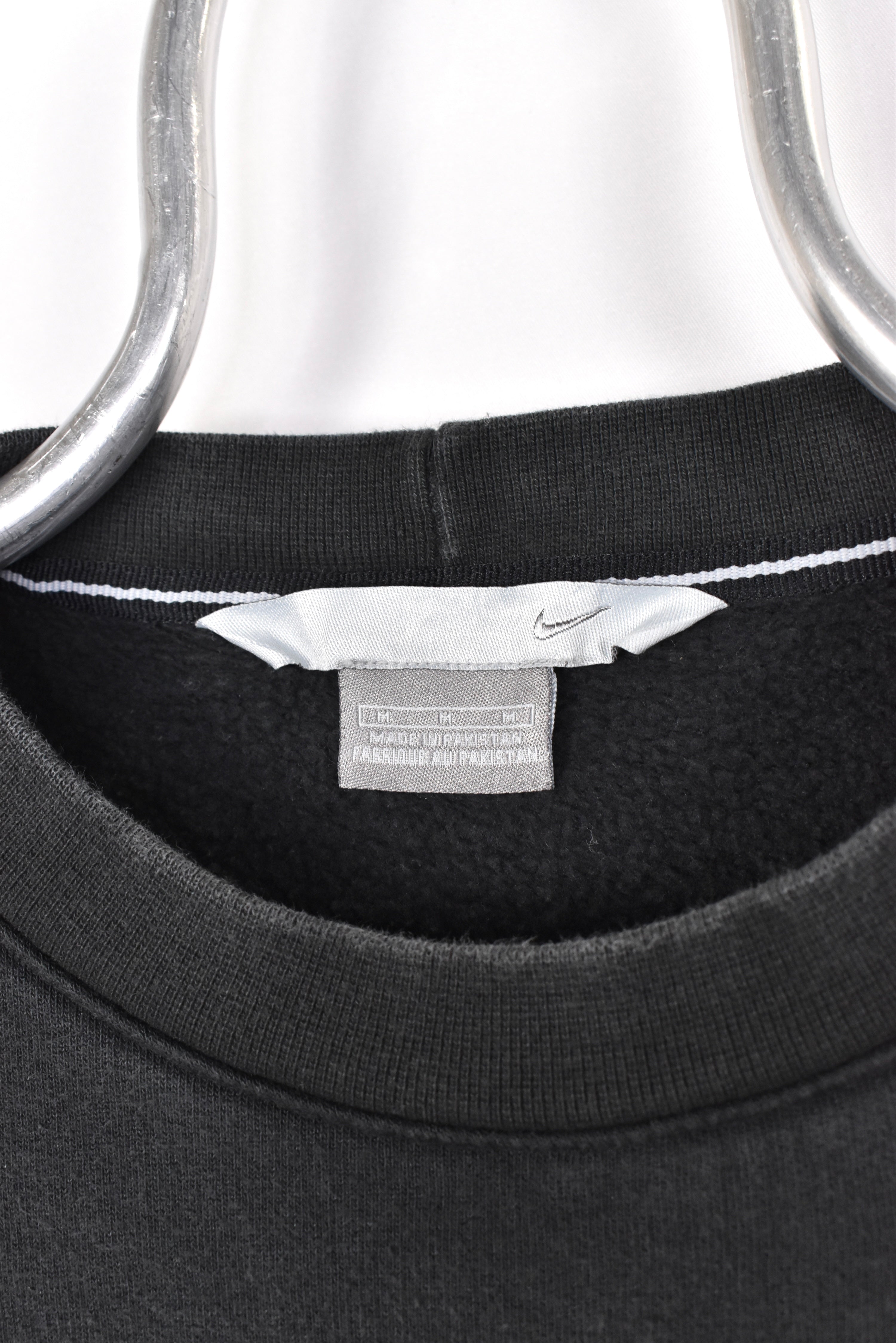 Vintage Nike sweatshirt, black centre swoosh embroidered crewneck - AU Large NIKE