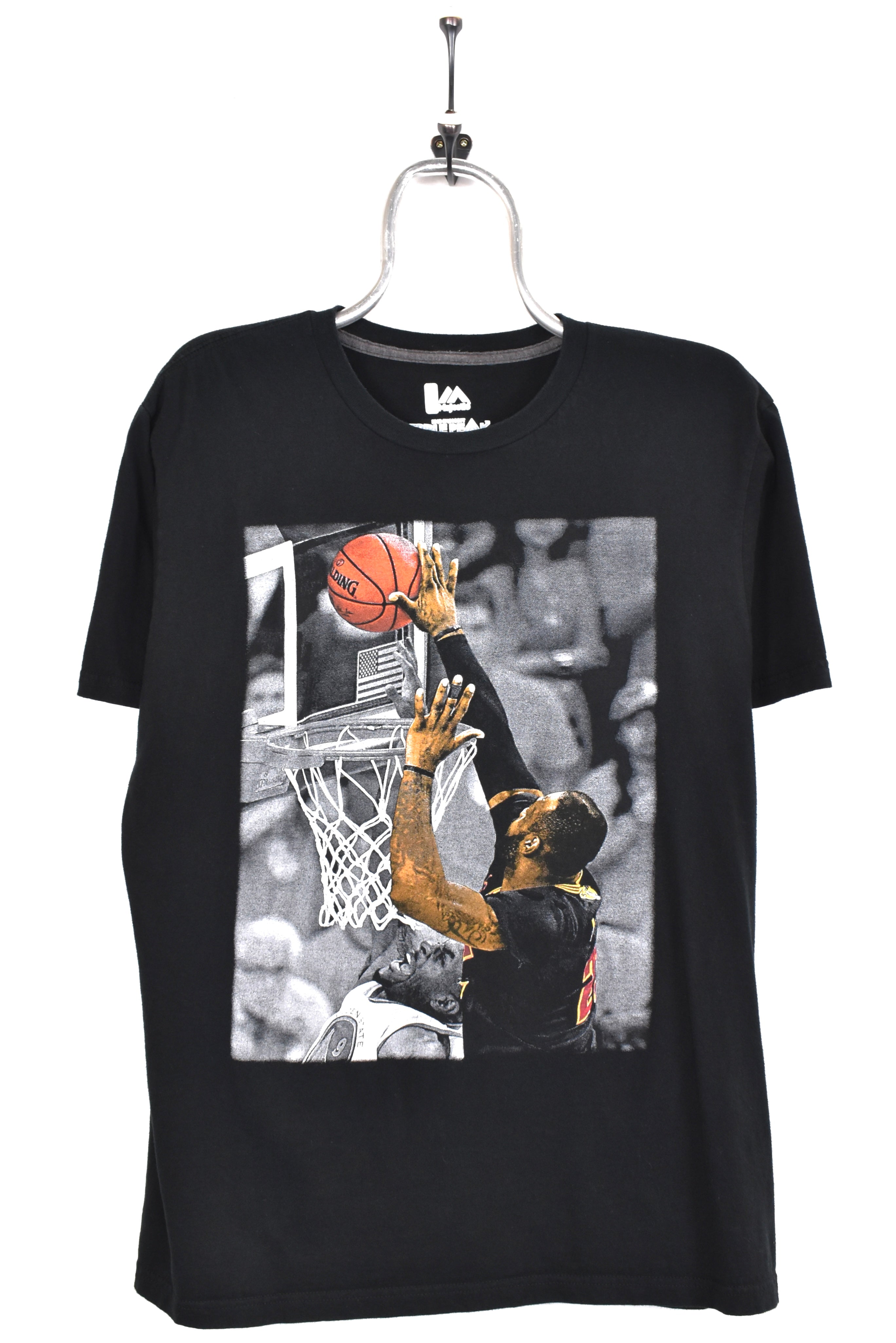 Modern NBA shirt, black graphic tee - AU Large PRO SPORT