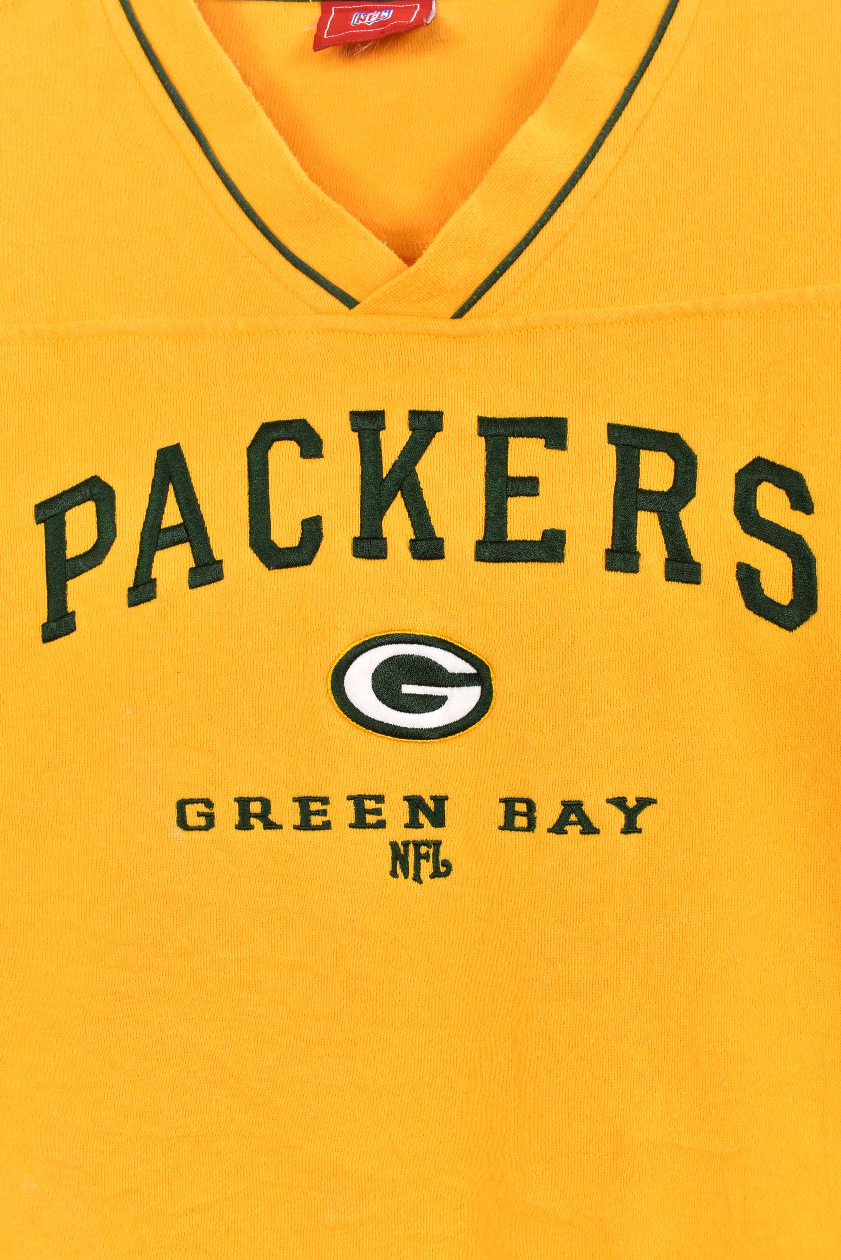 Vintage Green Bay Packers sweatshirt, yellow embroidered pullover - AU XXXL PRO SPORT