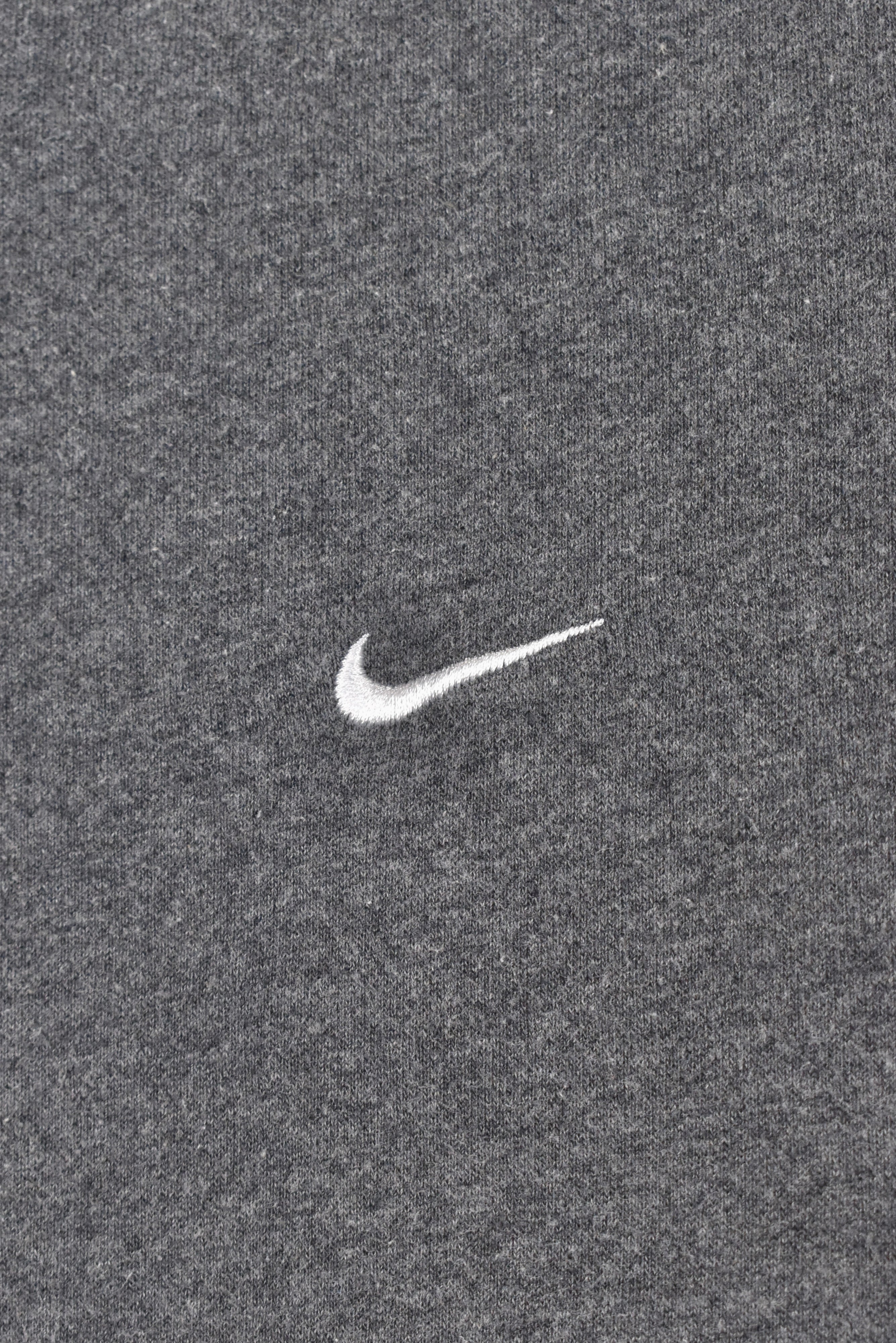Vintage Nike hoodie, grey embroidered sweatshirt - AU Large NIKE