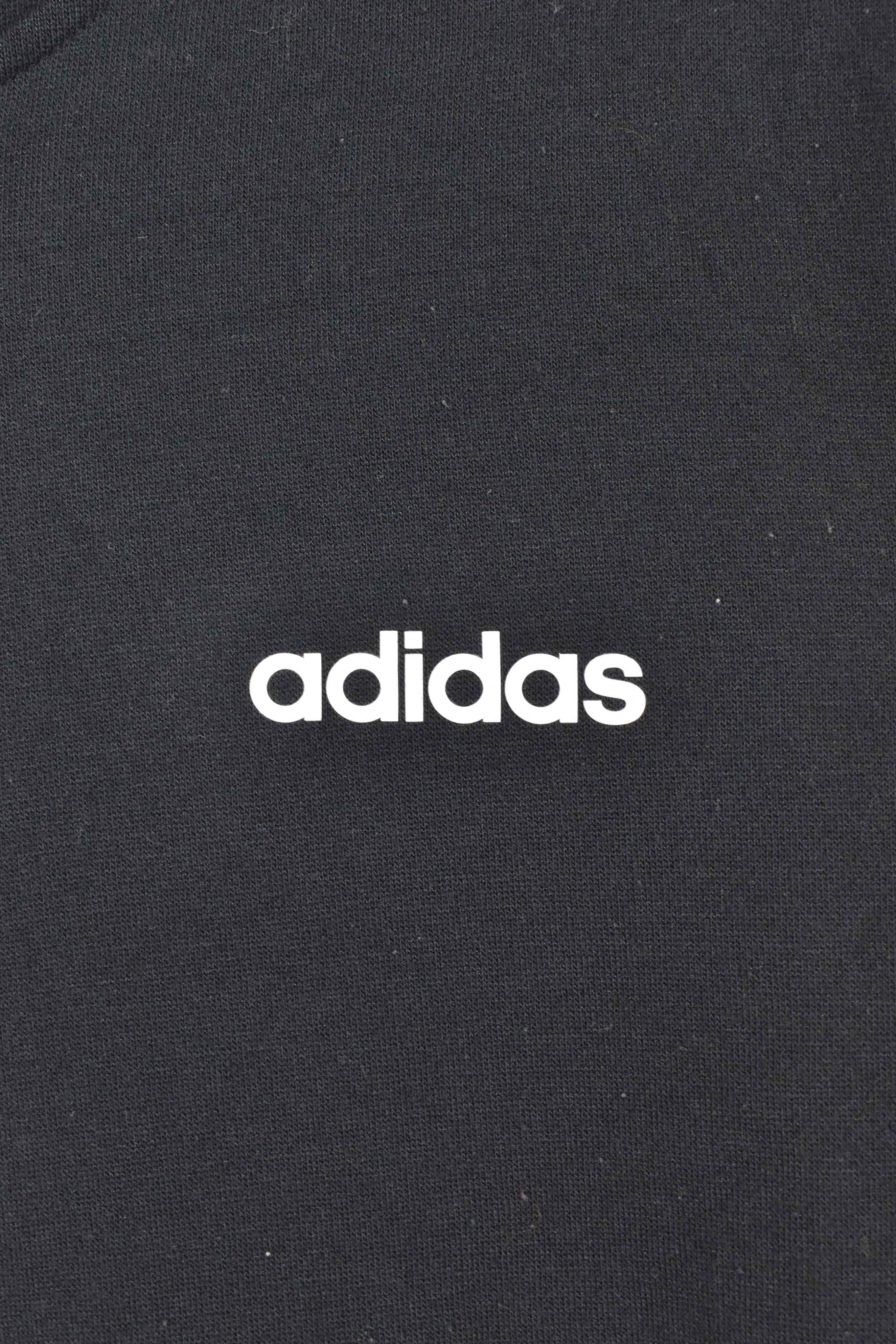 Vintage Adidas hoodie, black graphic sweatshirt - AU Medium ADIDAS