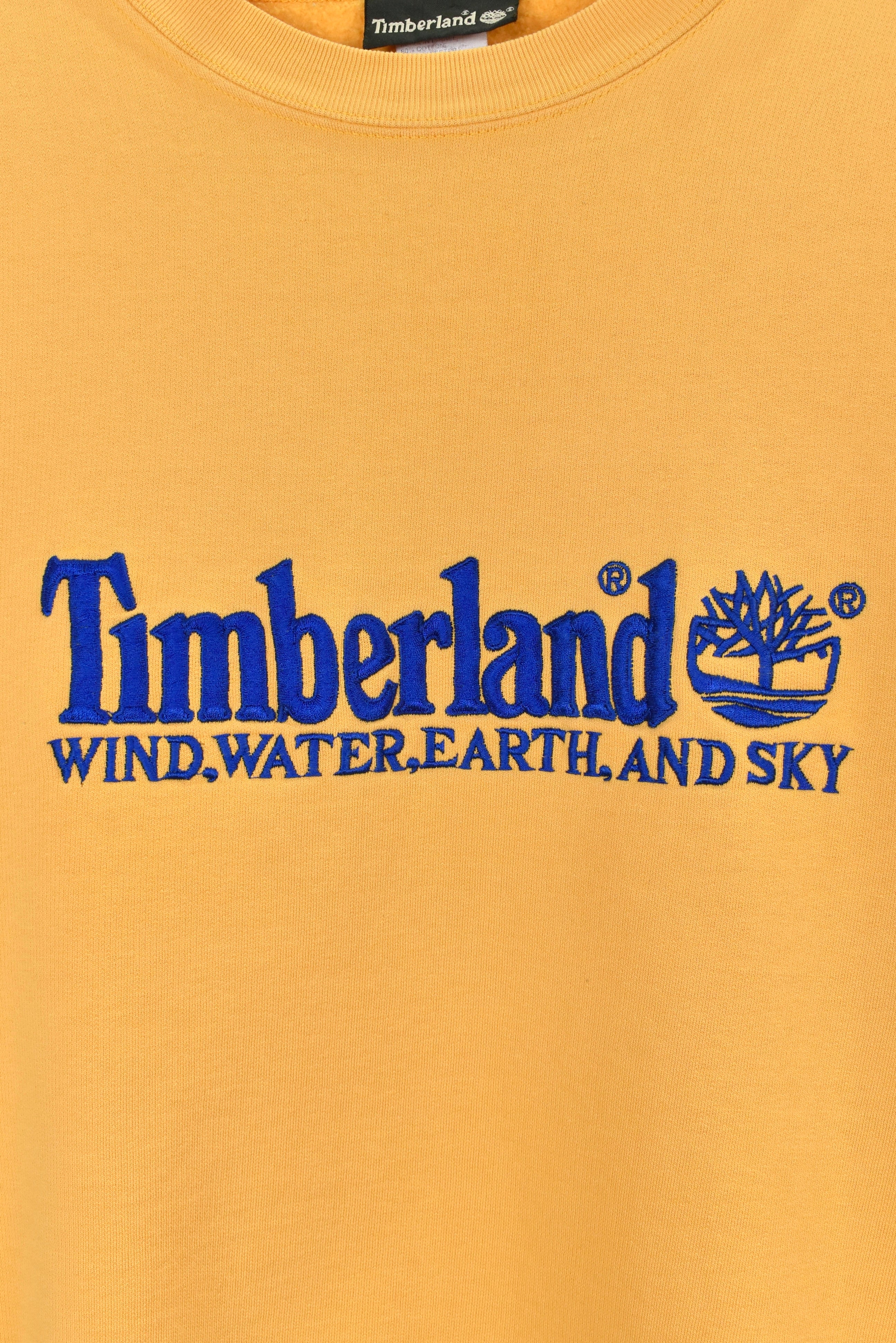 Vintage Timberland sweatshirt, yellow embroidered crewneck - M/L