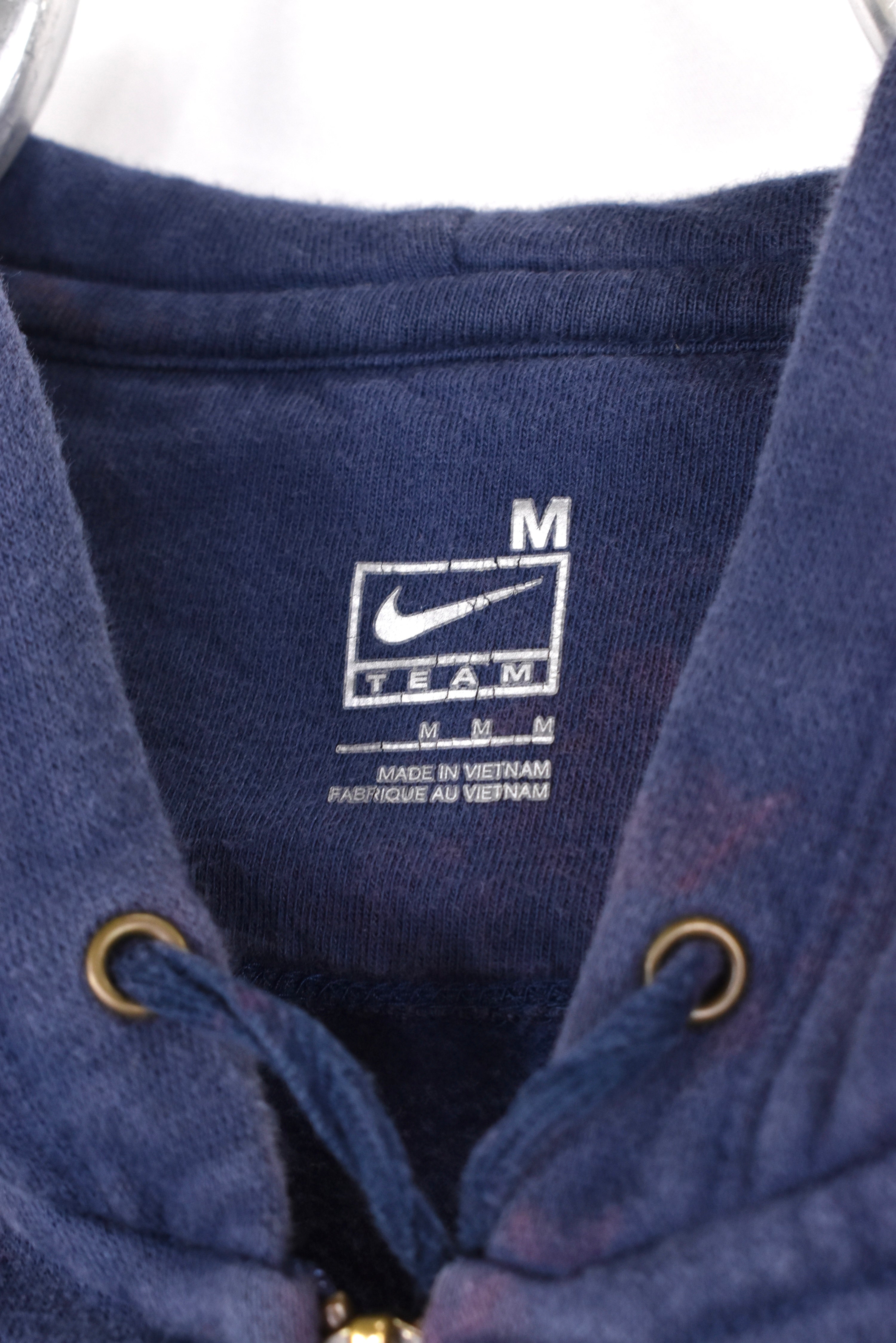 Vintage BYU hoodie, navy blue embroidered sweatshirt - AU Medium COLLEGE