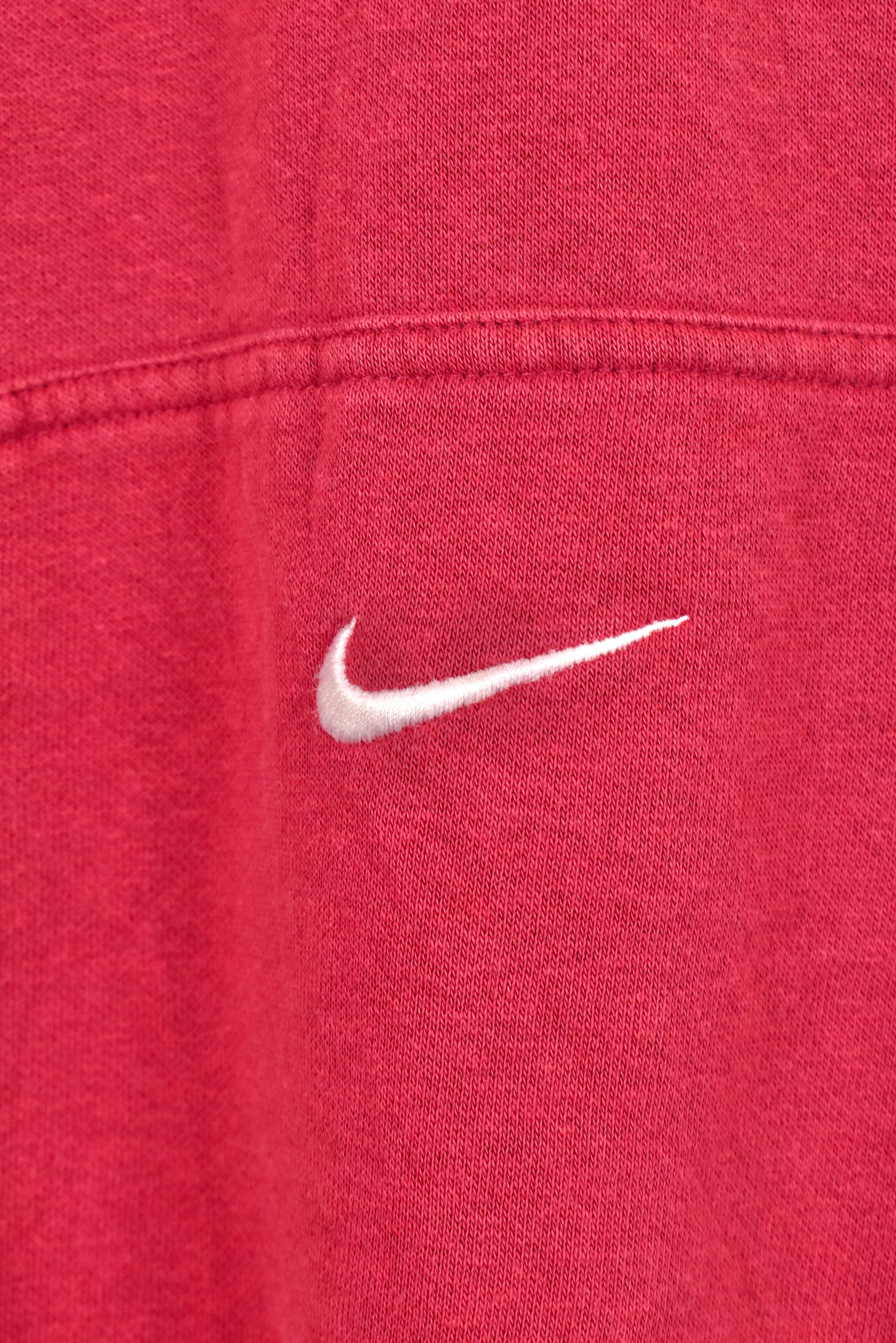 Vintage Nike hoodie, burgundy embroidered sweatshirt - AU Medium NIKE