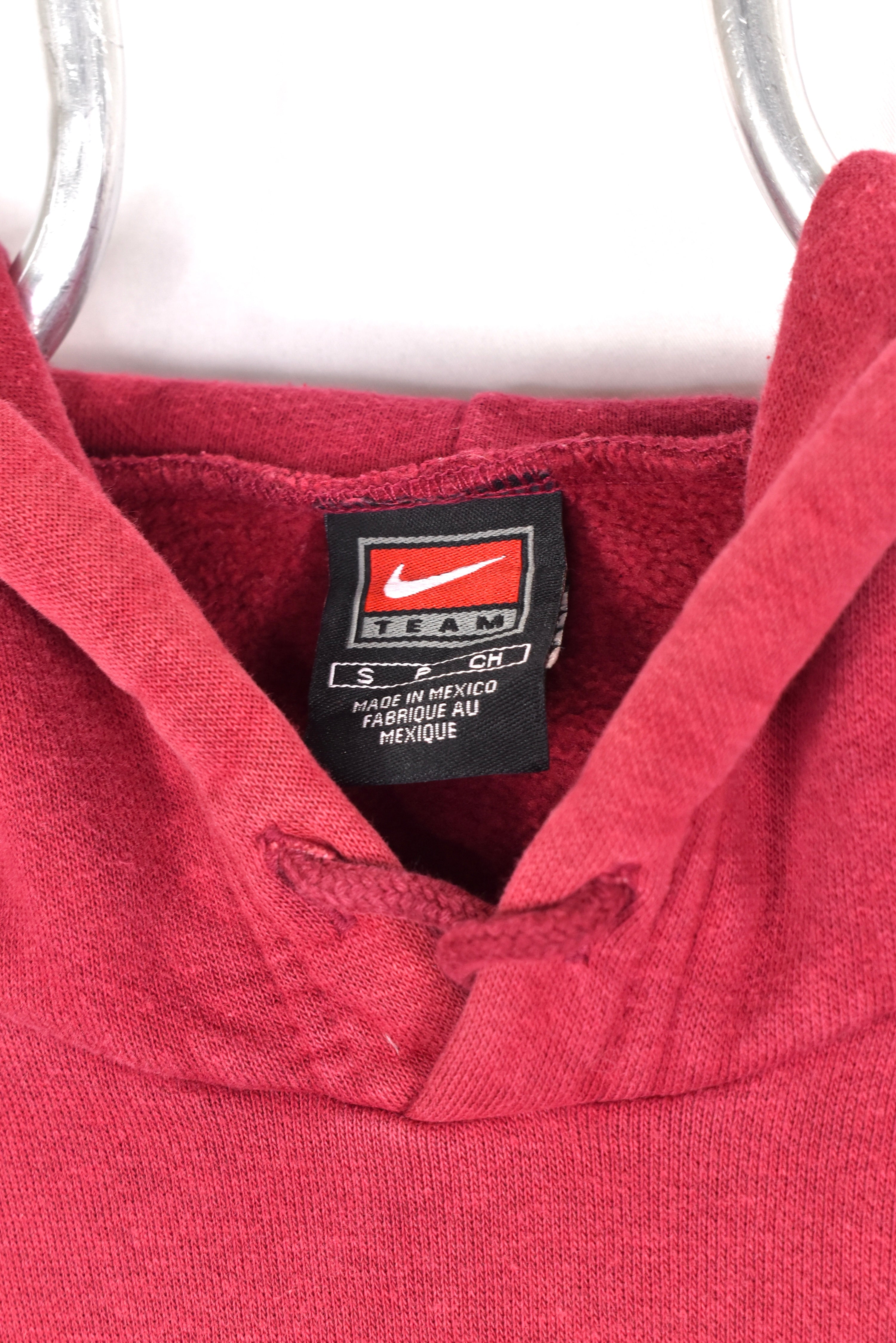 Vintage Nike hoodie, burgundy embroidered sweatshirt - AU Medium NIKE