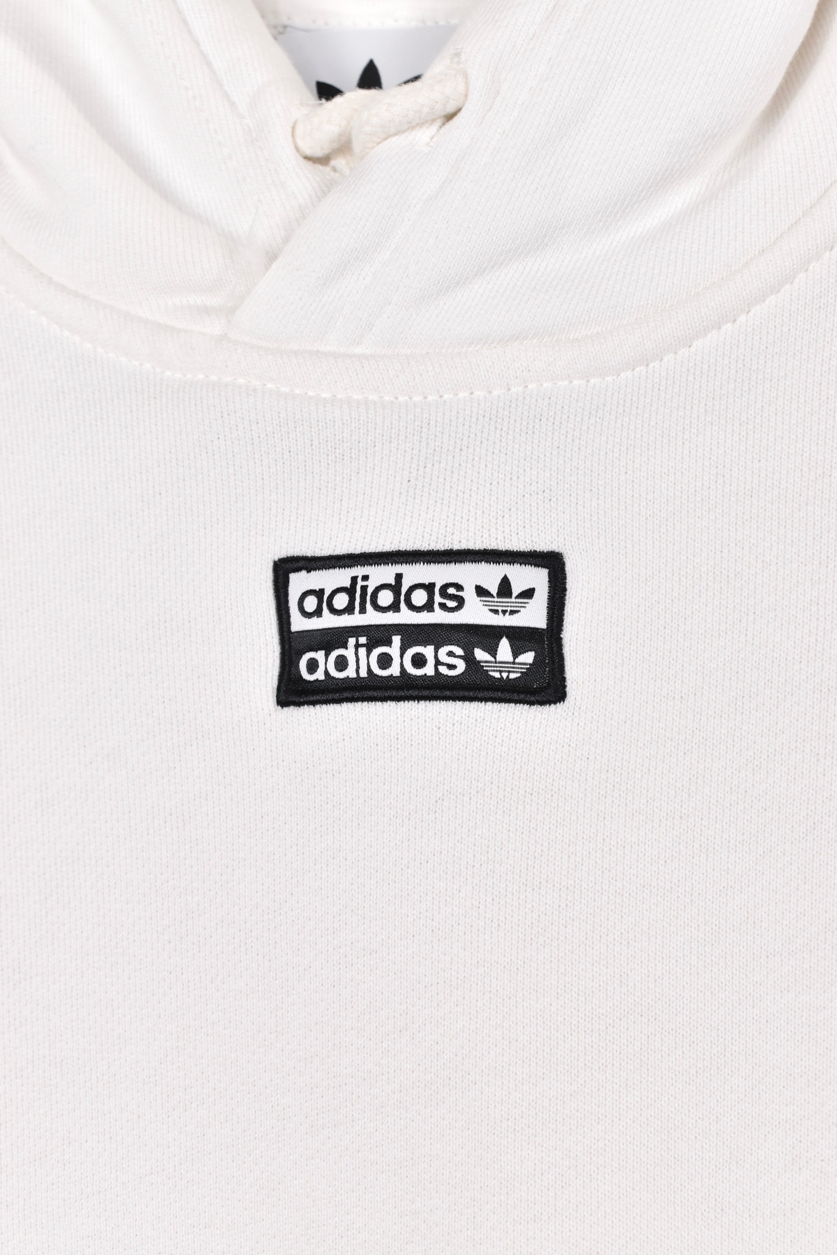 Modern Adidas hoodie, white embroidered sweatshirt - AU Medium ADIDAS