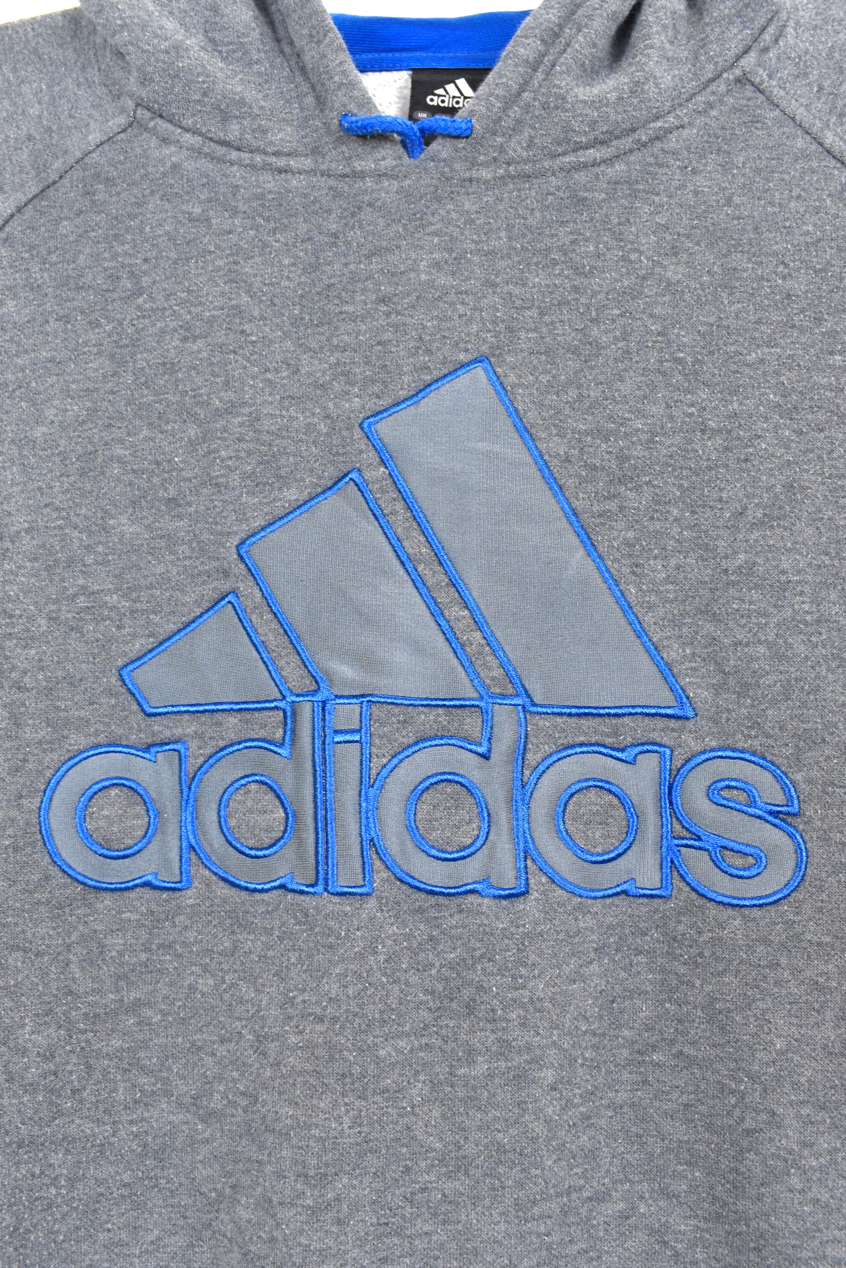 Vintage Adidas hoodie, grey embroidered sweatshirt - AU XL ADIDAS