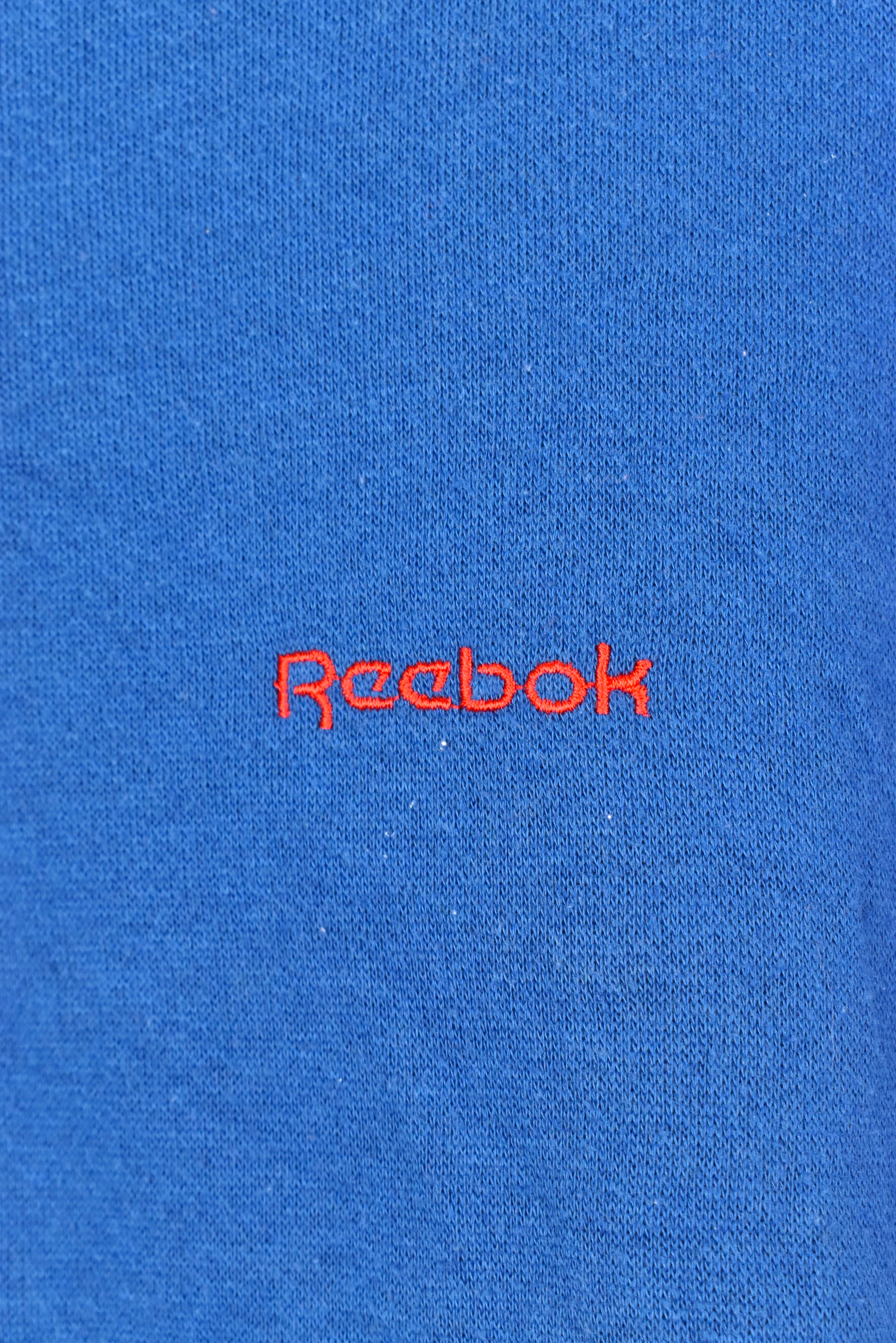 Vintage Reebok bomber jacket, blue embroidered sweatshirt - AU XXL REEBOK