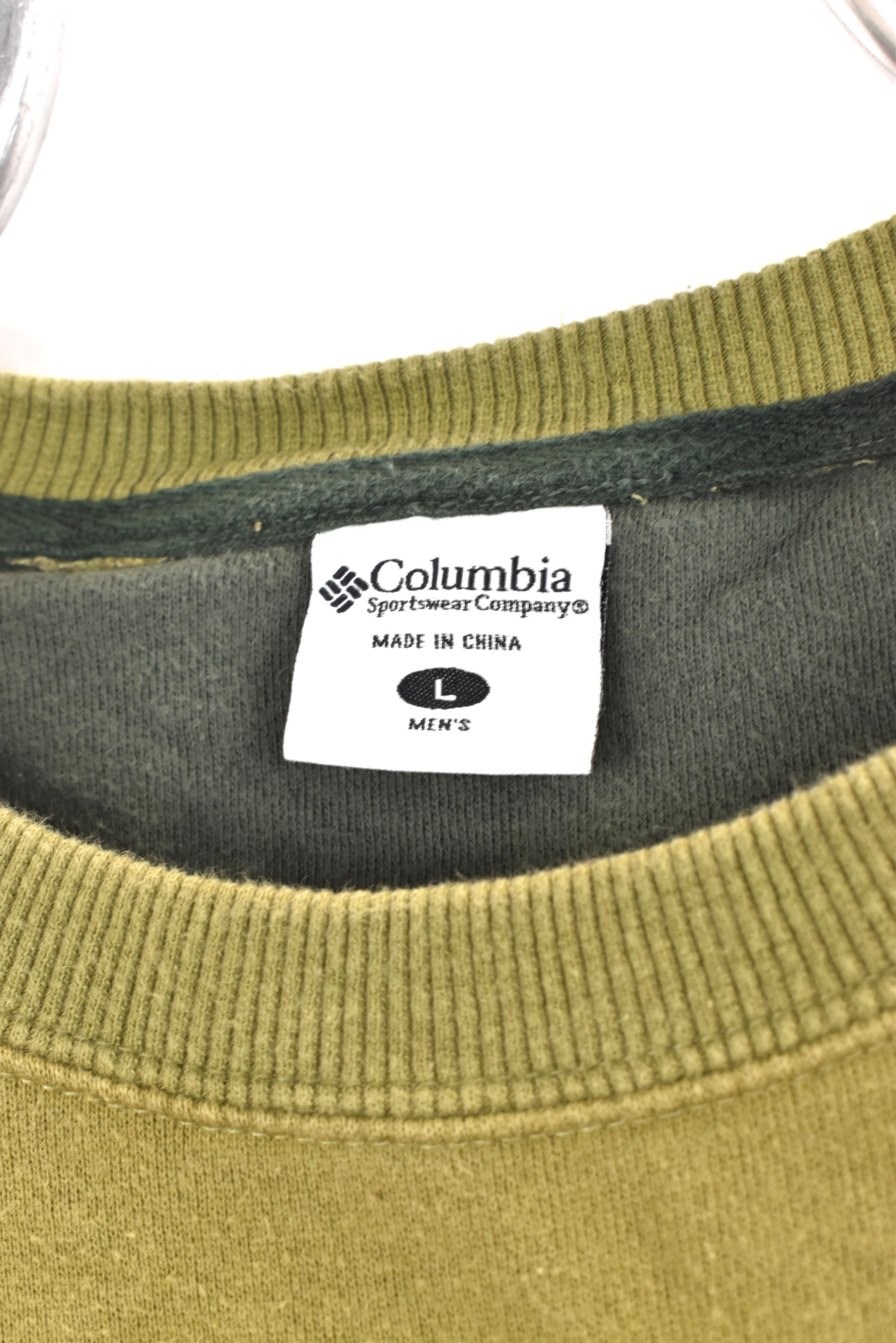Vintage Columbia sweatshirt, green embroidered crewneck - AU Large COLUMBIA