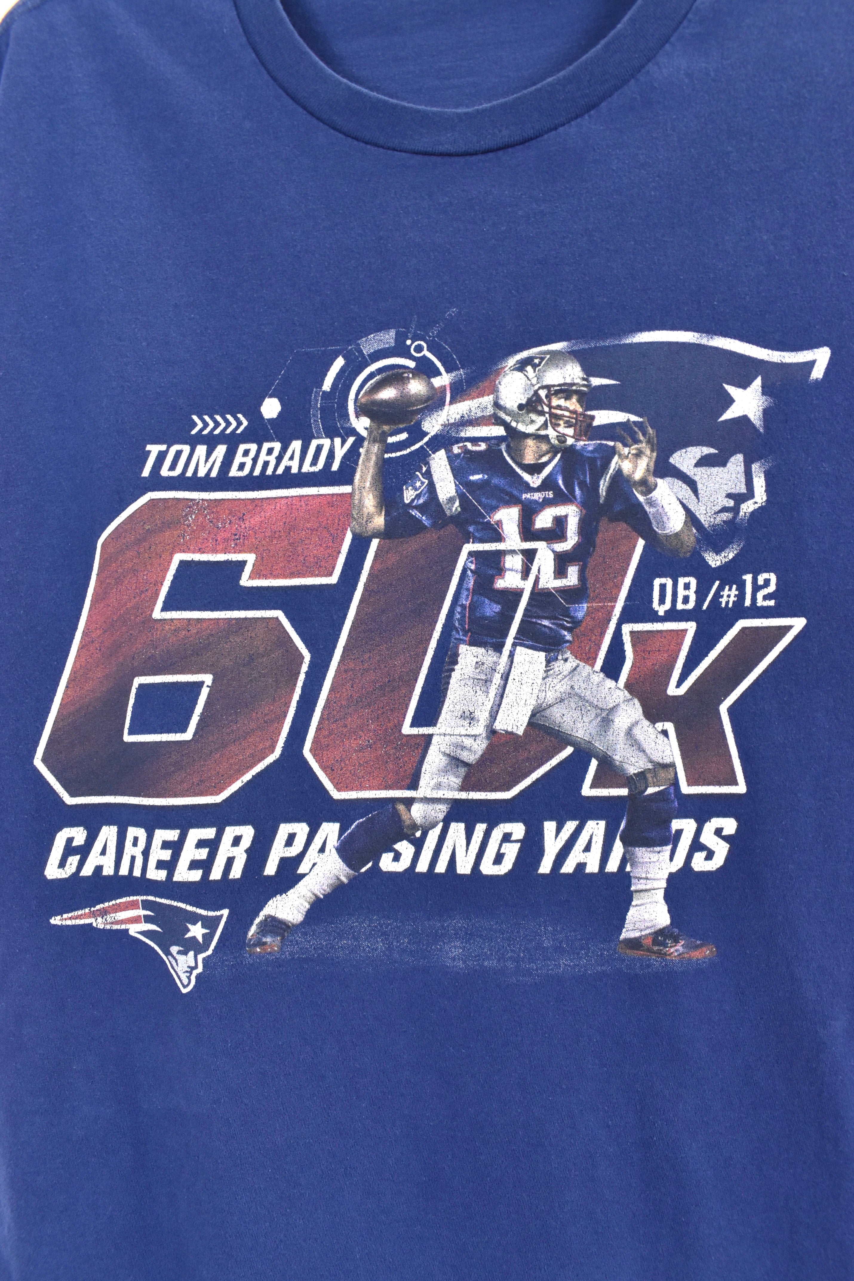 Vintage New England Patriots shirt, Tom Brady blue graphic tee - AU Large PRO SPORT