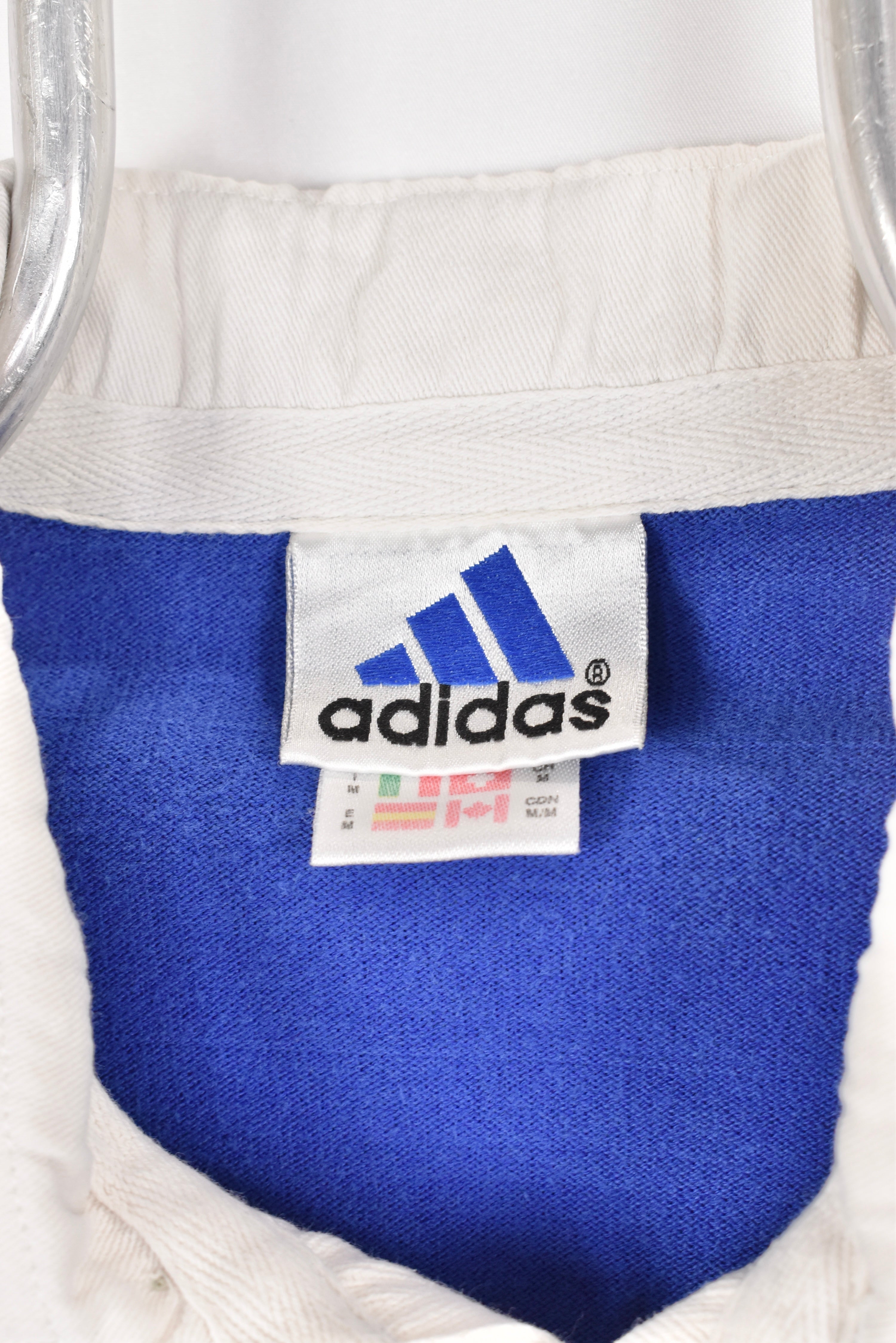 Vintage Adidas sweatshirt, blue embroidered rugby jumper - AU Medium ADIDAS