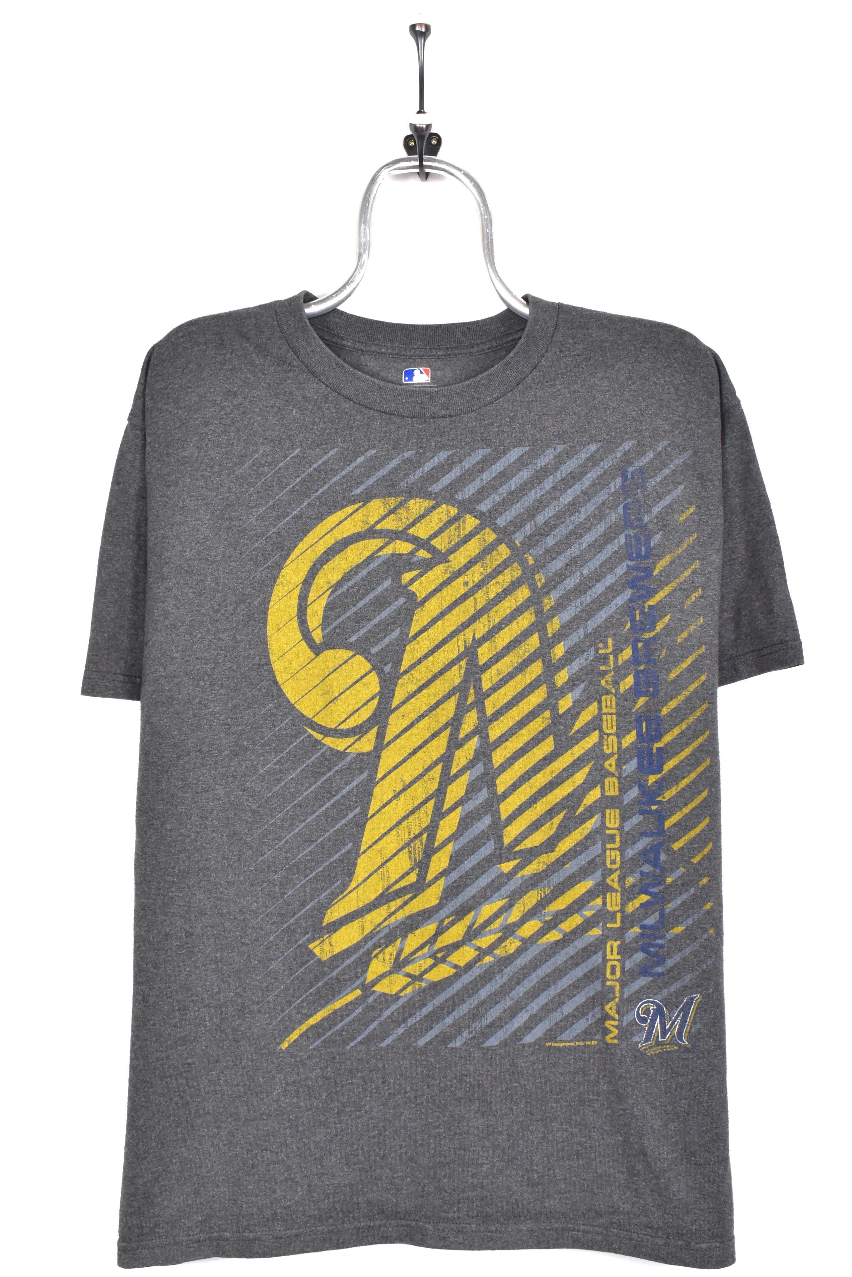 Modern Milwaukee Brewers shirt, MLB grey graphic tee - AU Large PRO SPORT