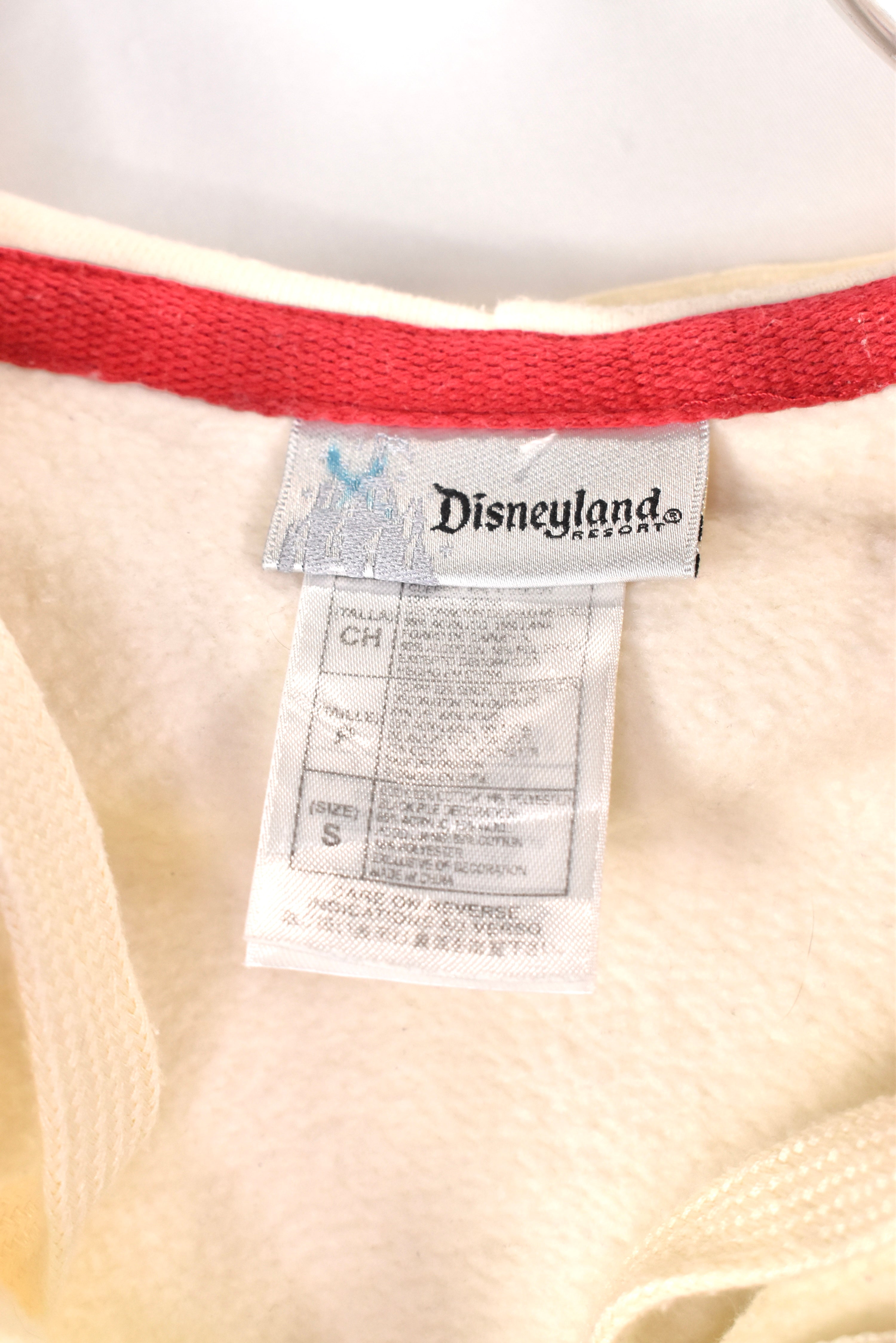 Women's vintage Disney hoodie, cream embroidered sweatshirt - AU XS DISNEY / CARTOON