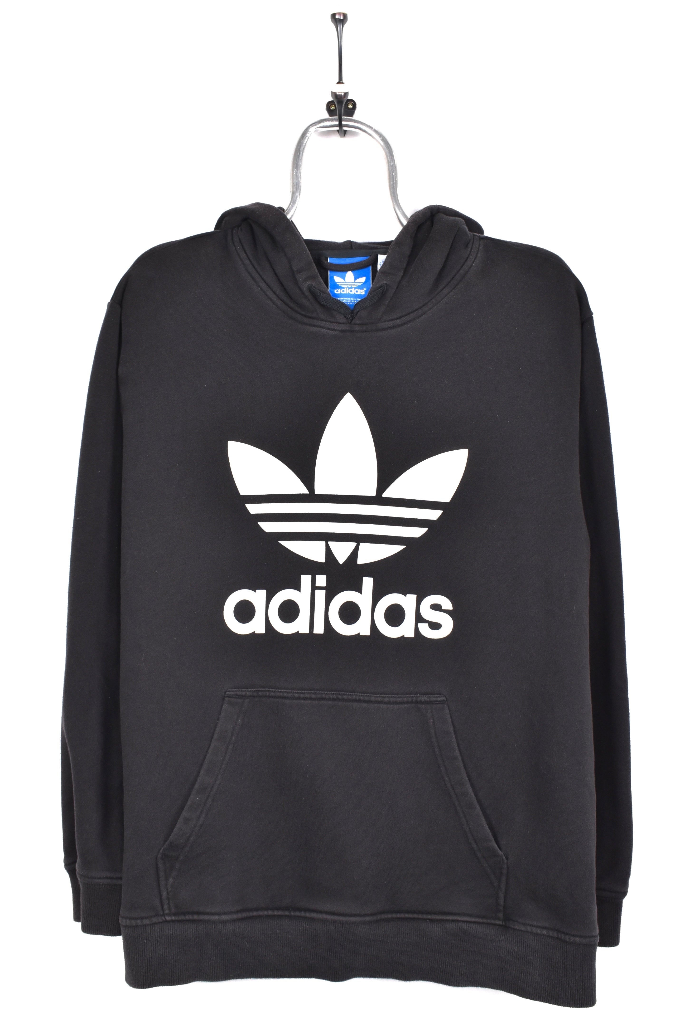Modern Adidas hoodie, black graphic sweatshirt - AU Medium ADIDAS