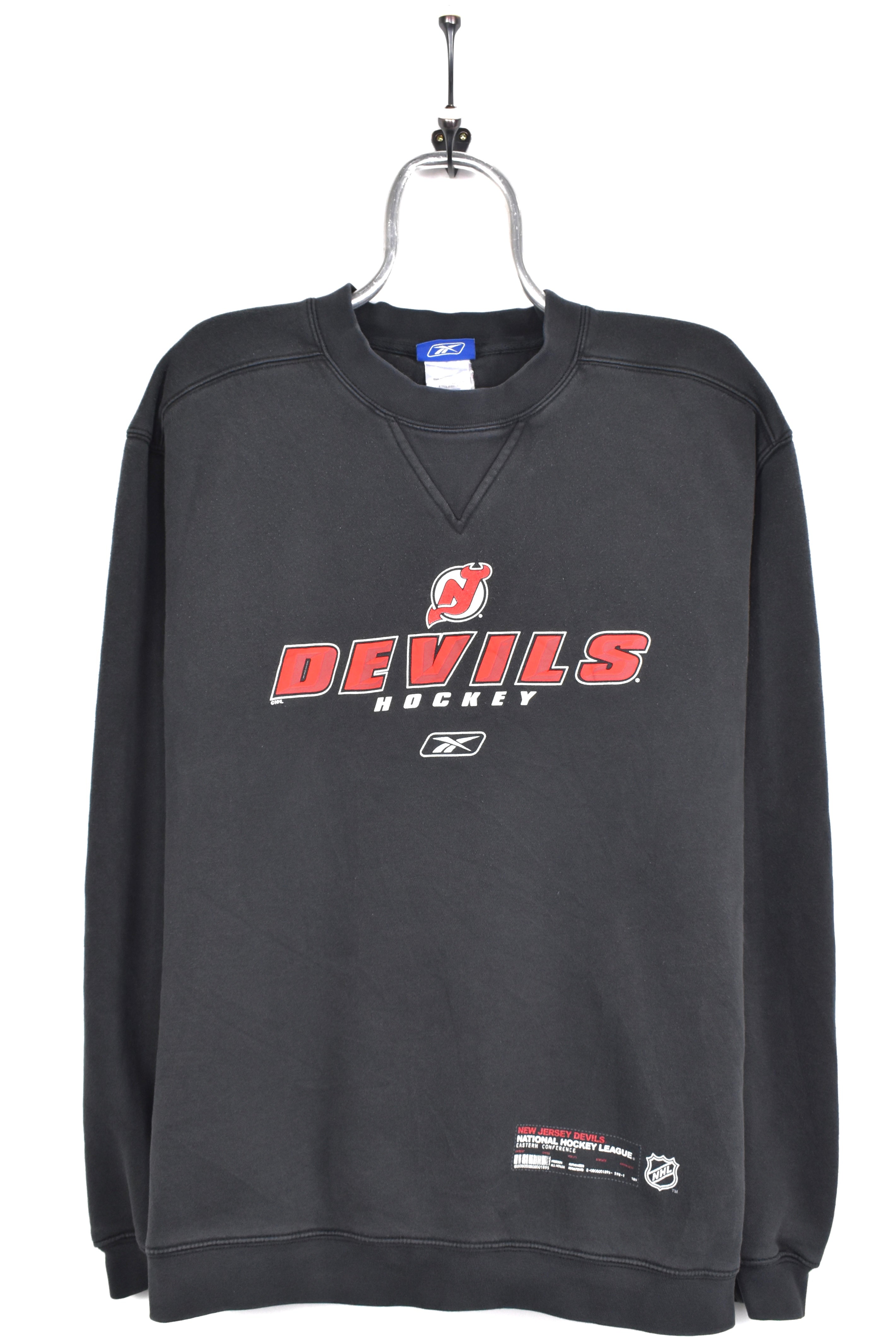 Vintage New Jersey Devils sweatshirt, NHL black graphic crewneck - AU Large PRO SPORT