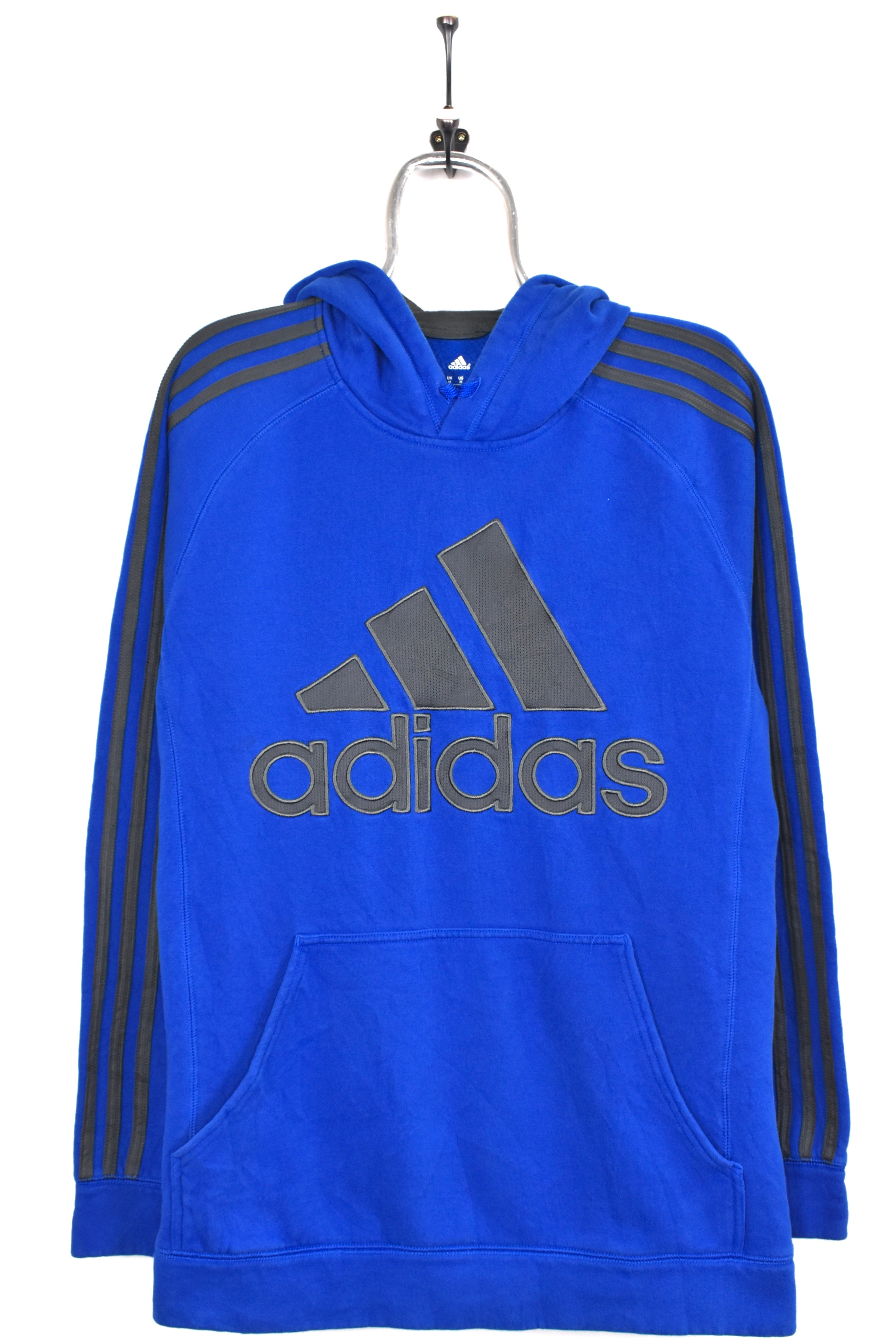 Vintage Adidas hoodie, blue embroidered sweatshirt - AU Large ADIDAS