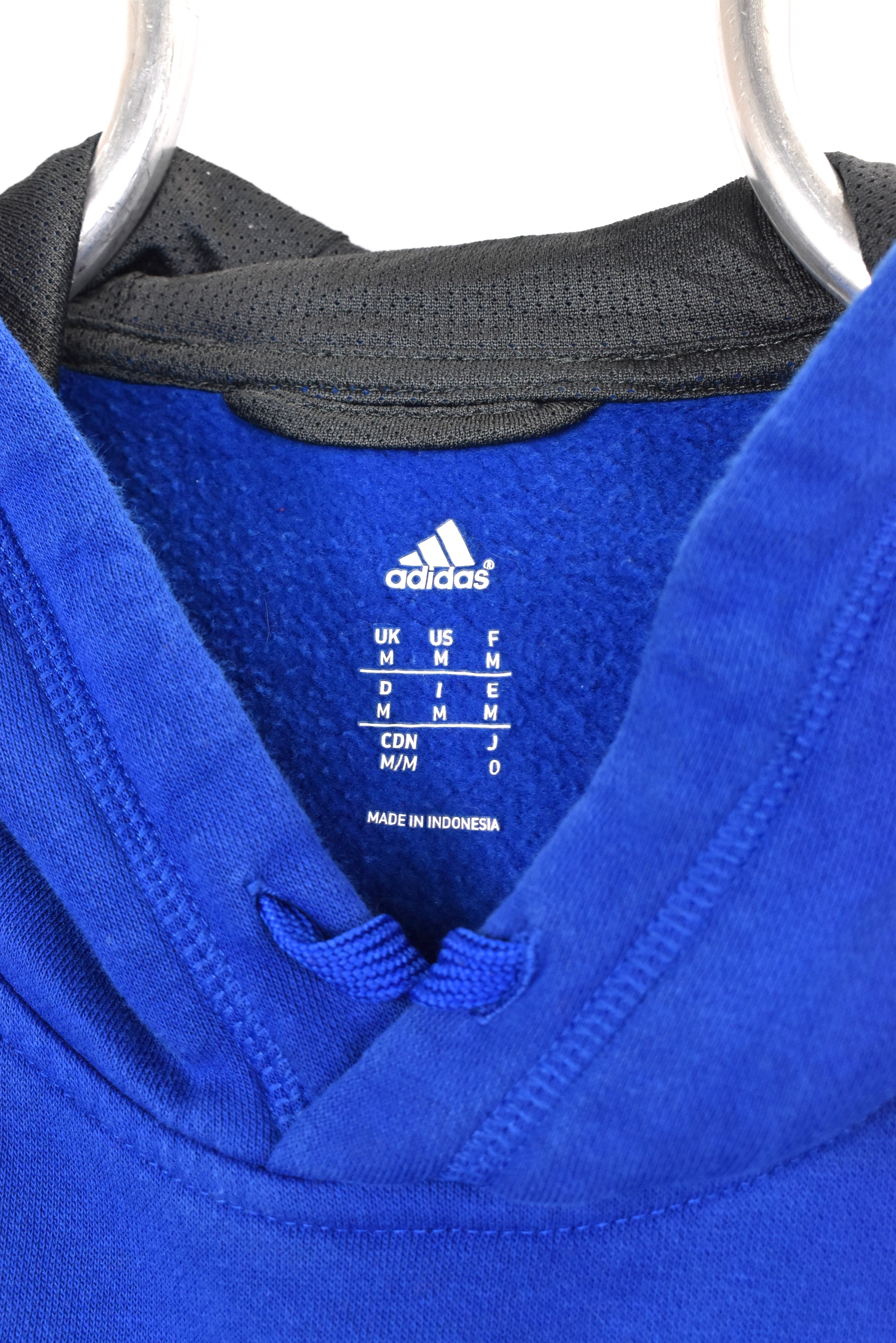 Vintage Adidas hoodie, blue embroidered sweatshirt - AU Large ADIDAS