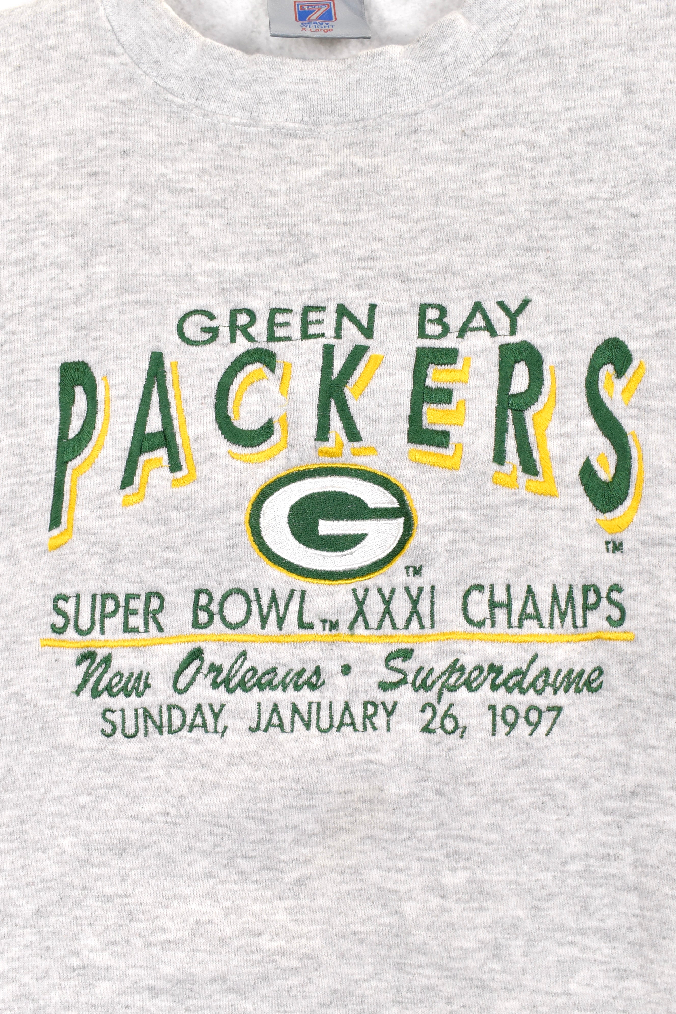 Vintage Green Bay Packers sweatshirt, NFL grey embroidered crewneck - AU XL