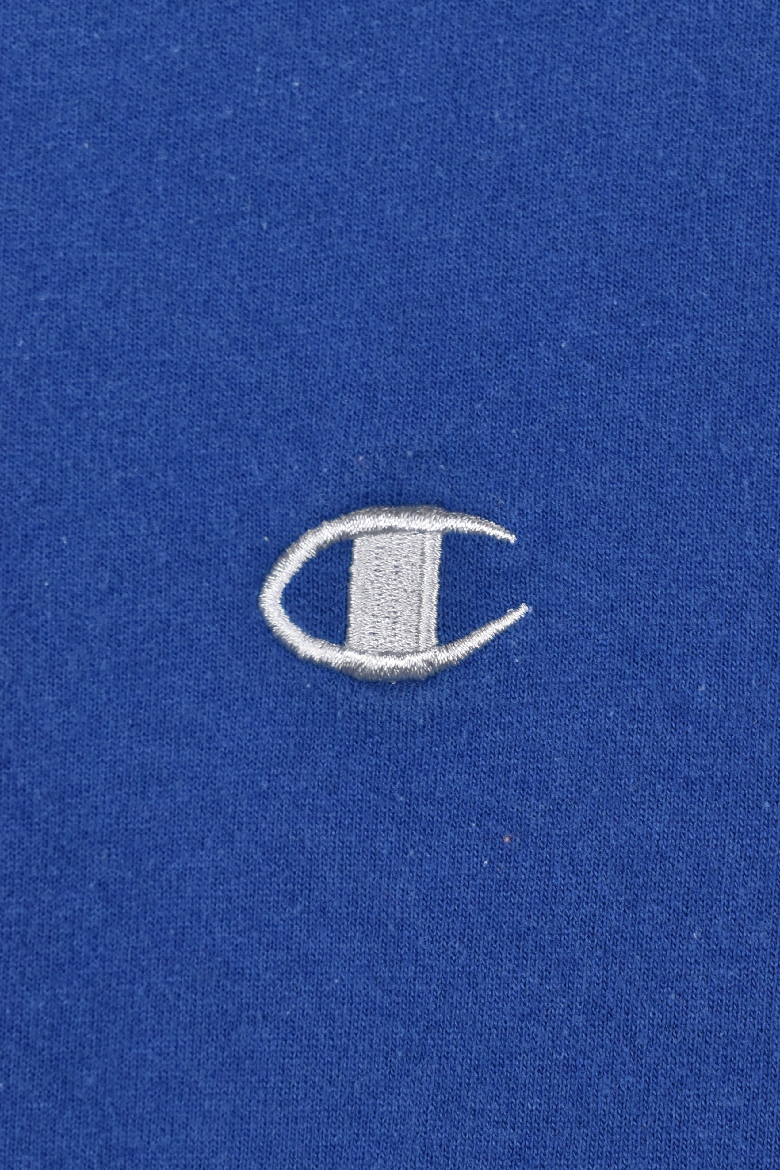 Vintage Champion hoodie, navy blue embroidered sweatshirt - AU Large CHAMPION