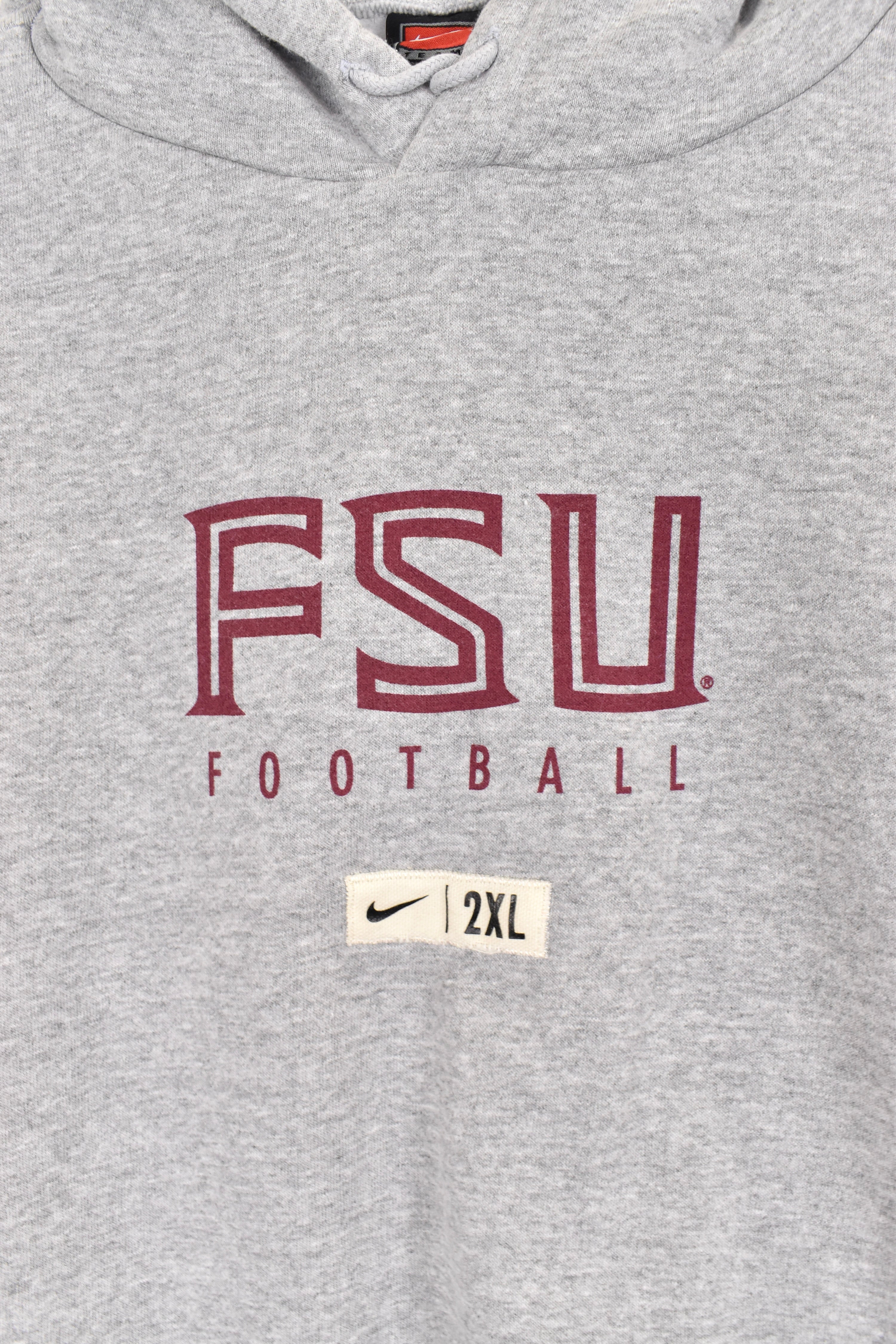 Vintage Florida State hoodie, grey football graphic sweatshirt - AU XXL COLLEGE