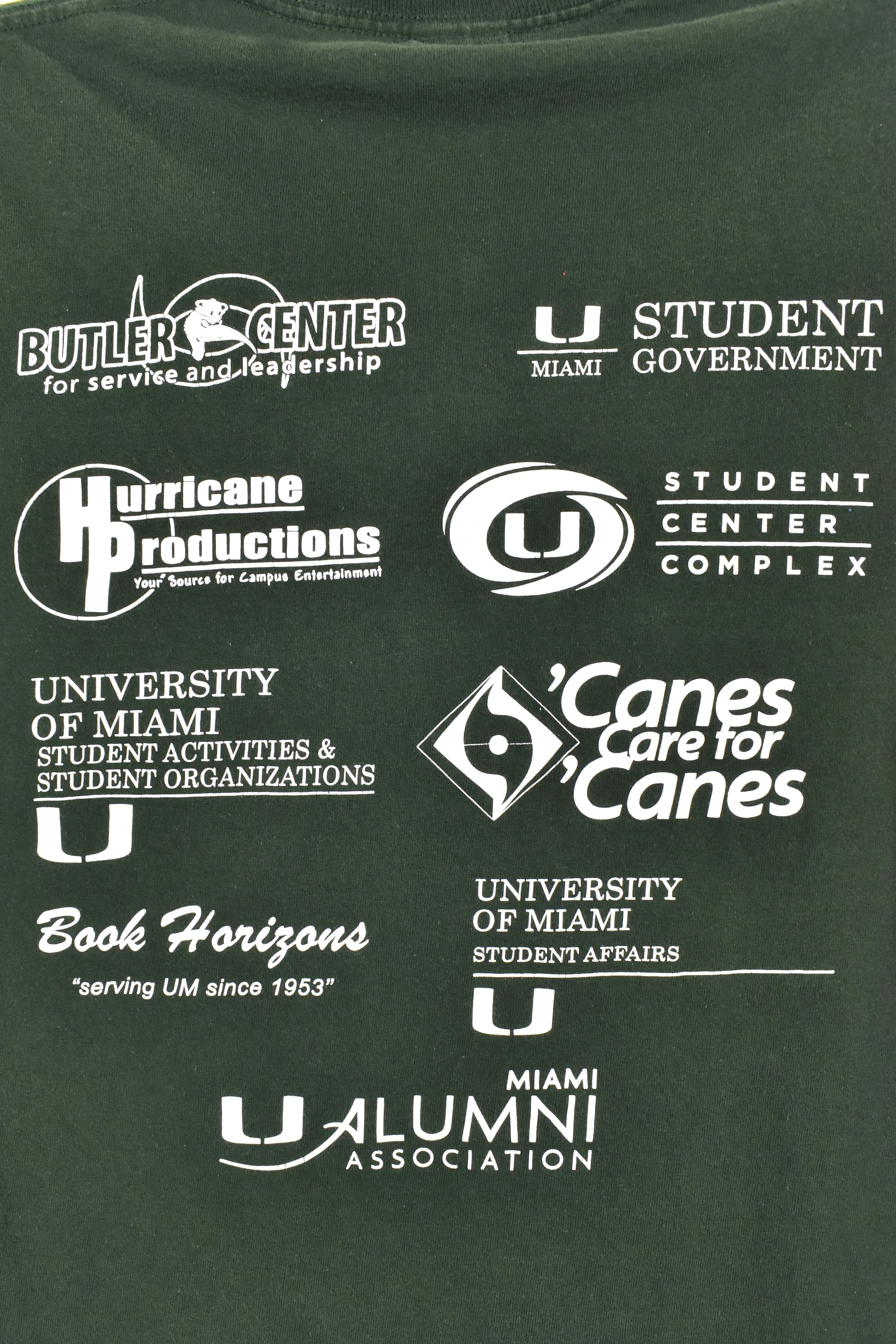 Modern University of Miami shirt, hurricanes green graphic tee - AU Medium COLLEGE