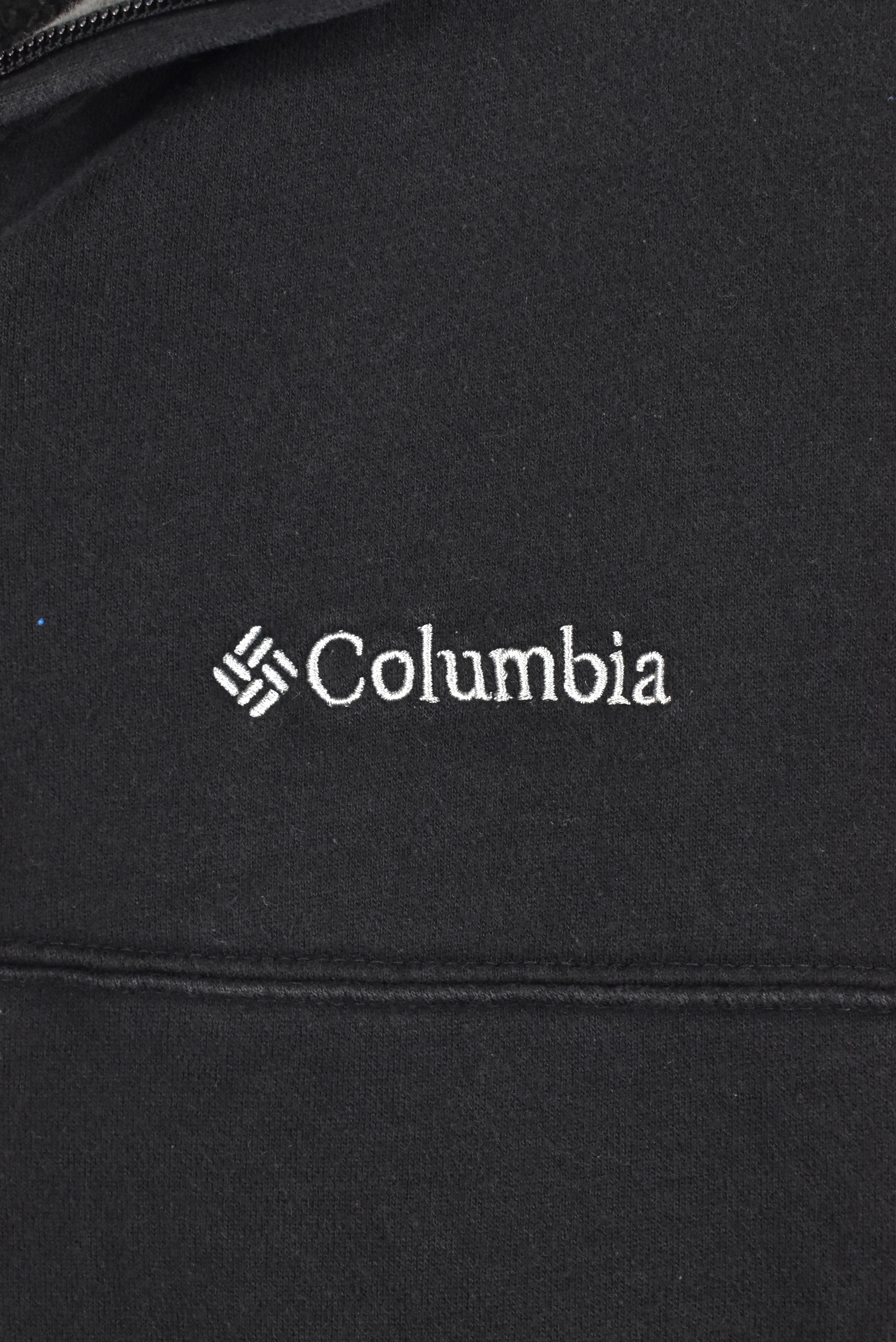 Vintage Columbia sweatshirt, black embroidered 1/4 zip jumper - AU Large COLUMBIA