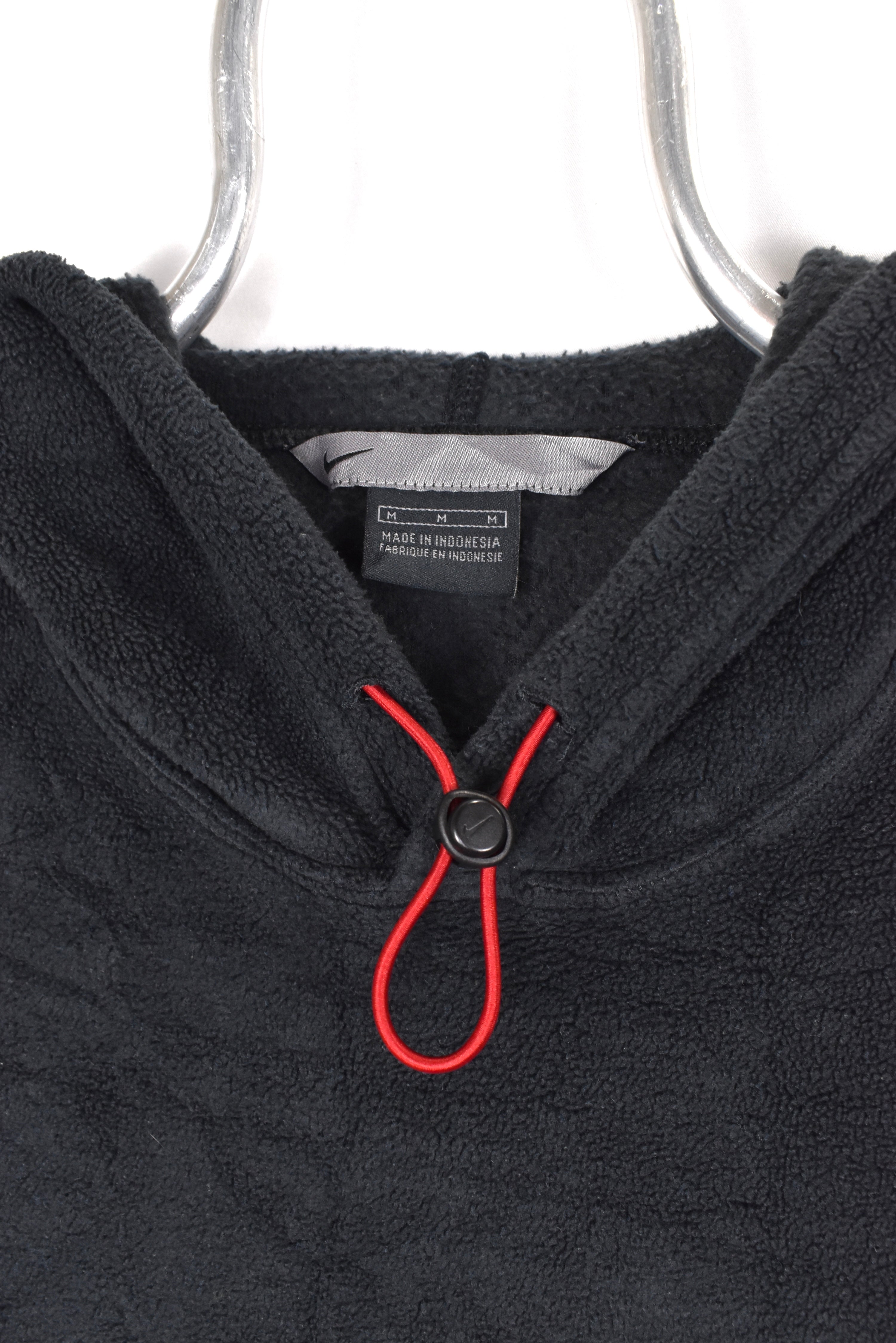 Vintage Nike hoodie, black embroidered fleece sweatshirt - AU Large NIKE