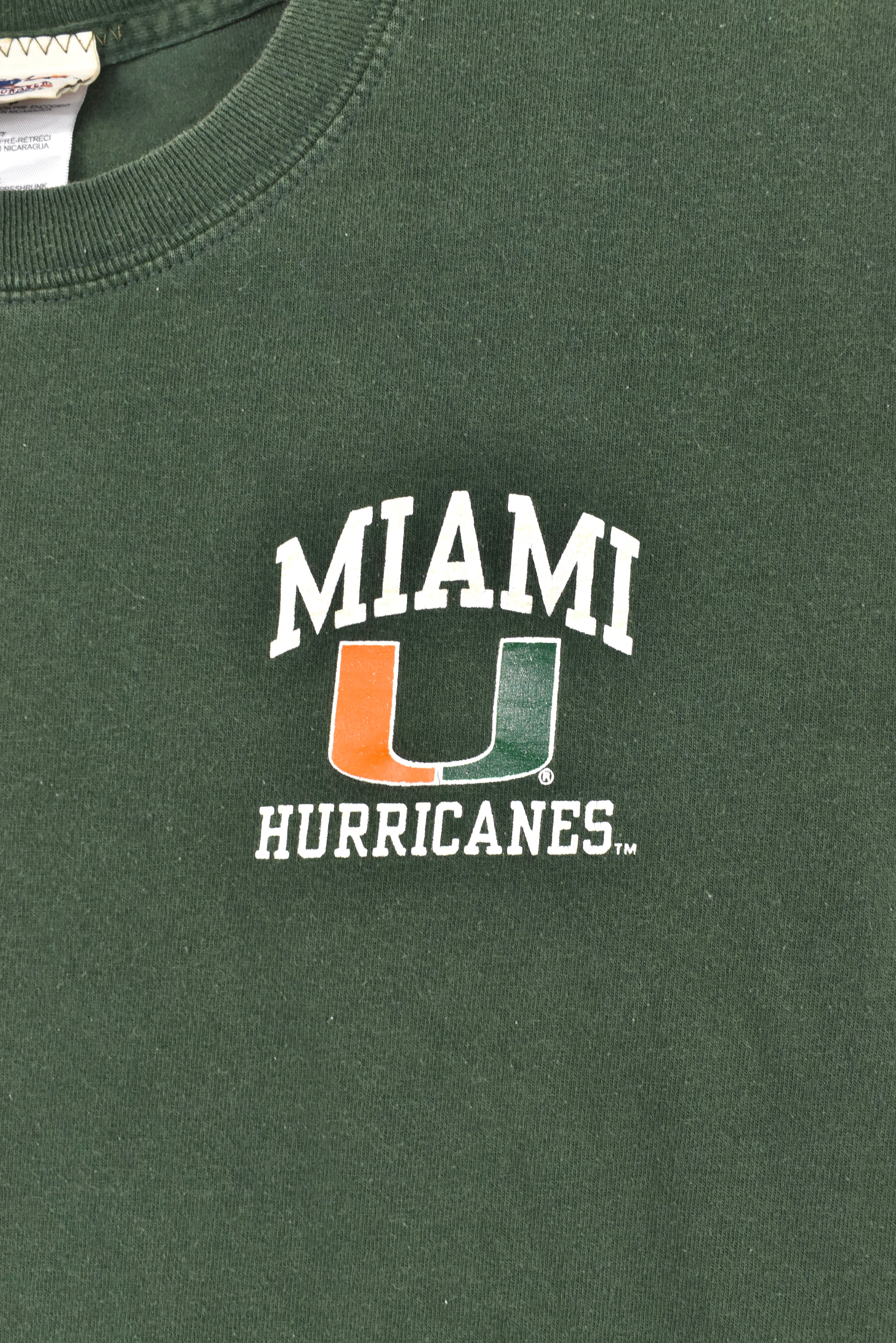 Vintage University of Miami shirt, Hurricanes green graphic graphic tee - AU Small COLLEGE