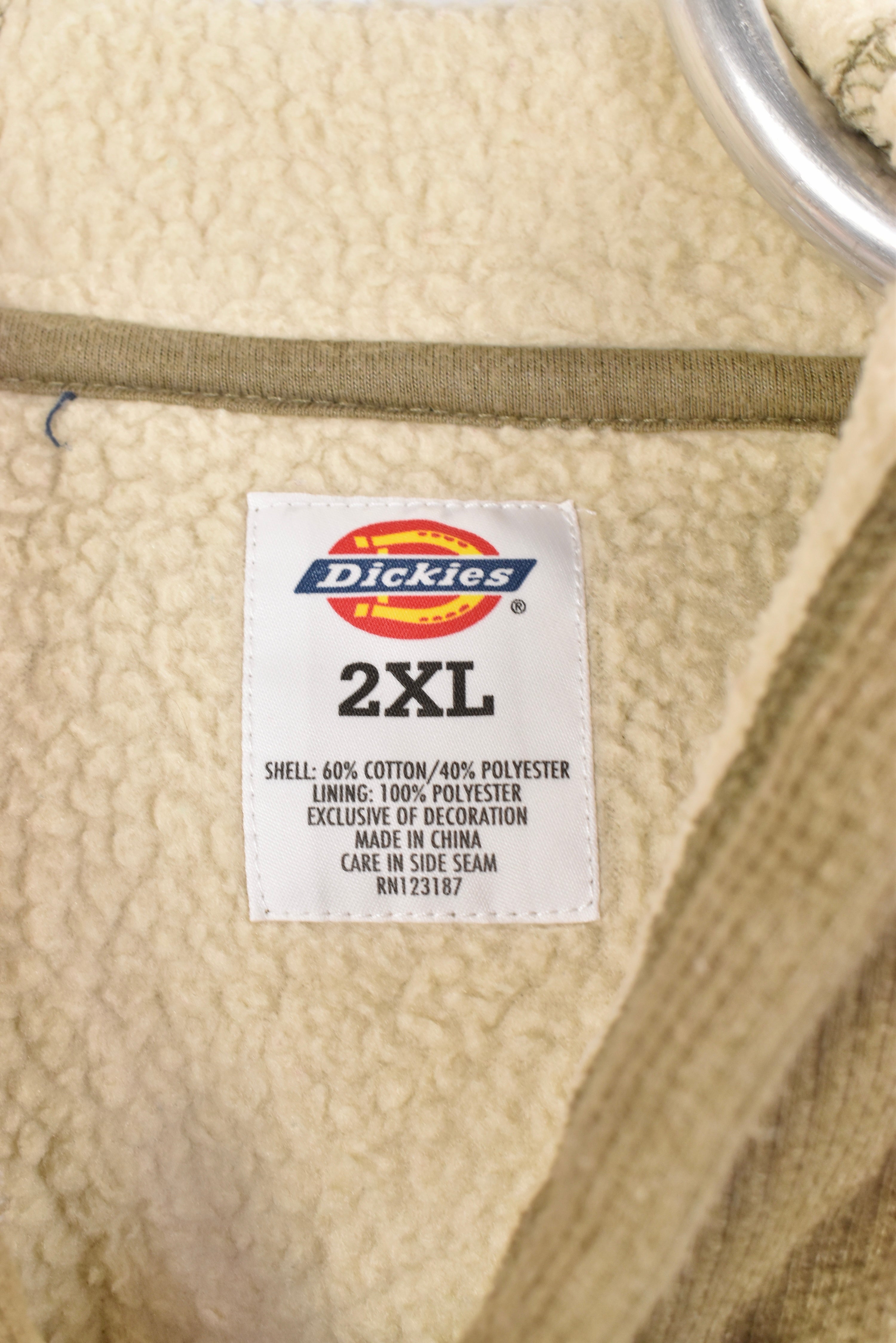 Vintage Dickies hoodie, tan brown embroidered sweatshirt - AU XXL DICKIES