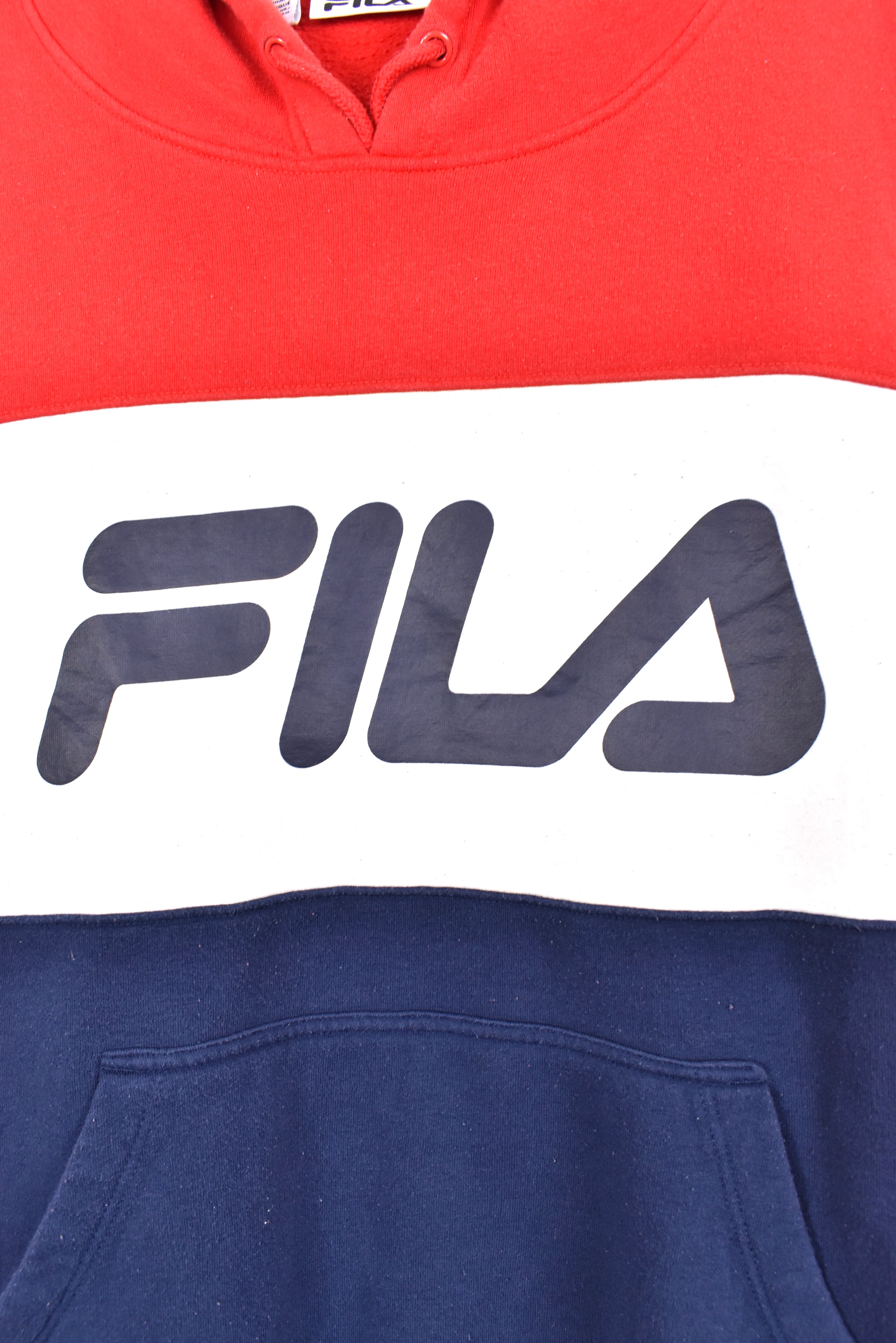 Vintage Fila hoodie, red graphic sweatshirt - AU Large FILA