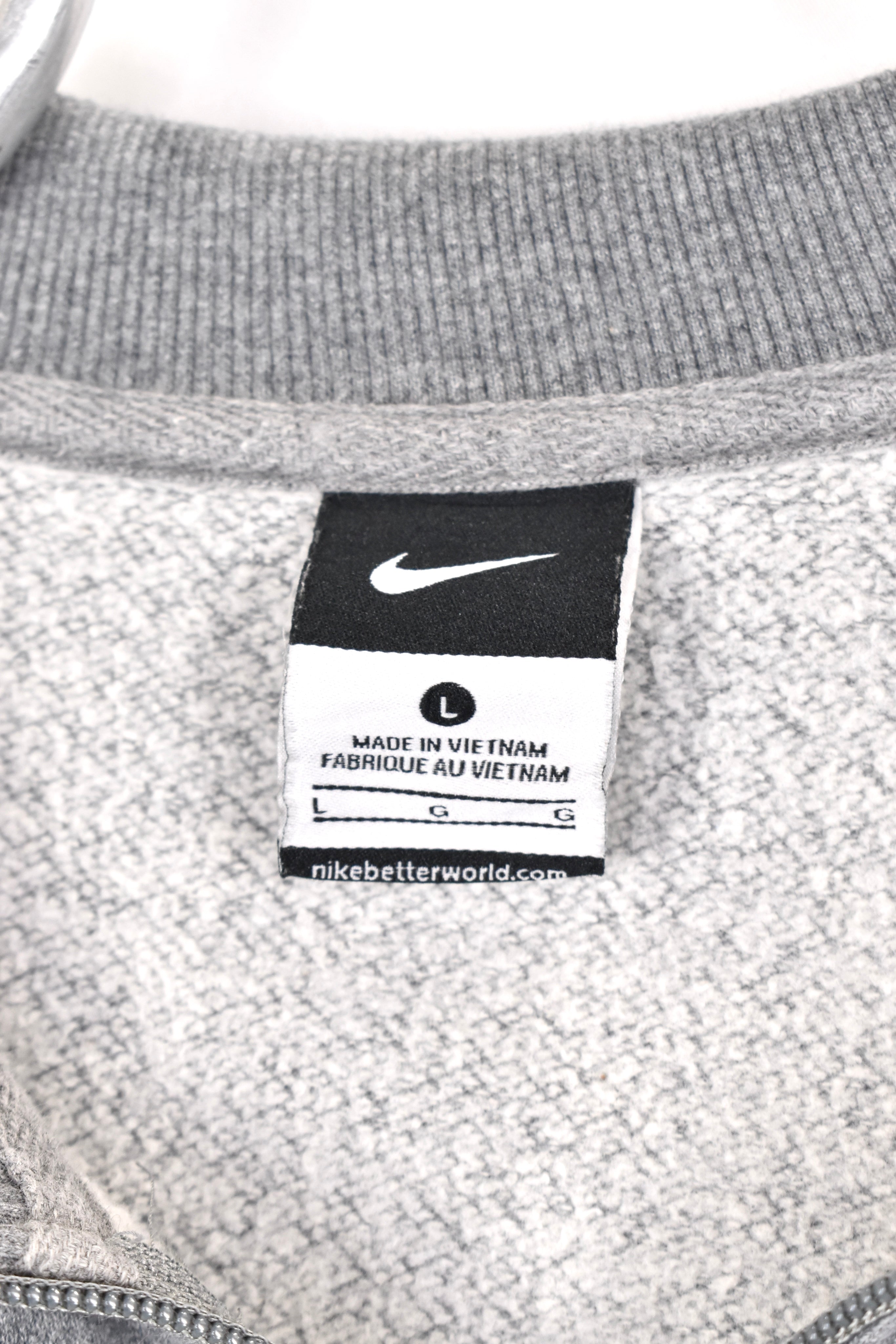 Vintage Nike sweatshirt, grey embroidered 1/4 zip jumper - AU XL NIKE