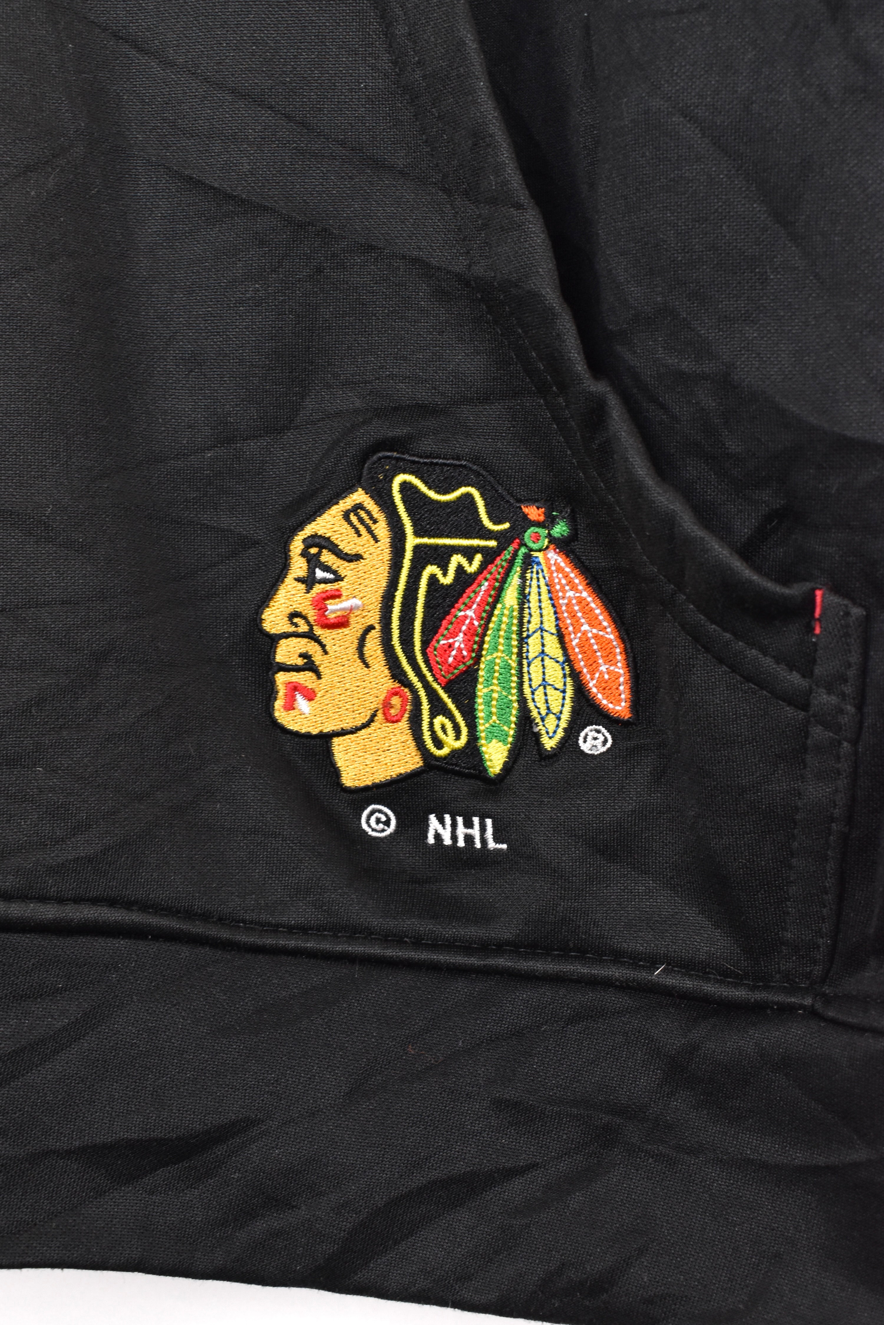 Vintage Chicago Blackhawks hoodie, NHL black embroidered sweatshirt - AU Large PRO SPORT
