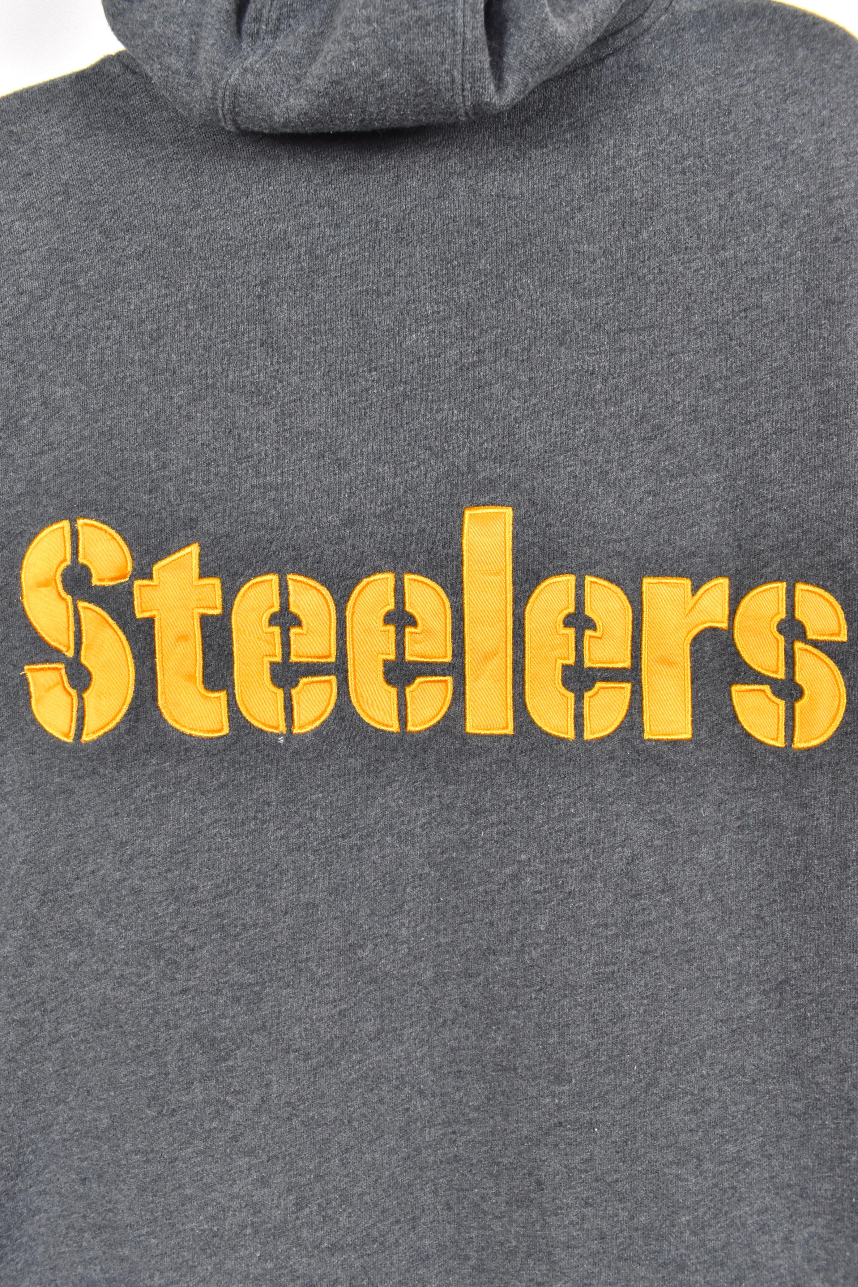 Vintage Pittsburgh Steelers hoodie, NFL grey embroidered heavy sweatshirt - AU XL PRO SPORT