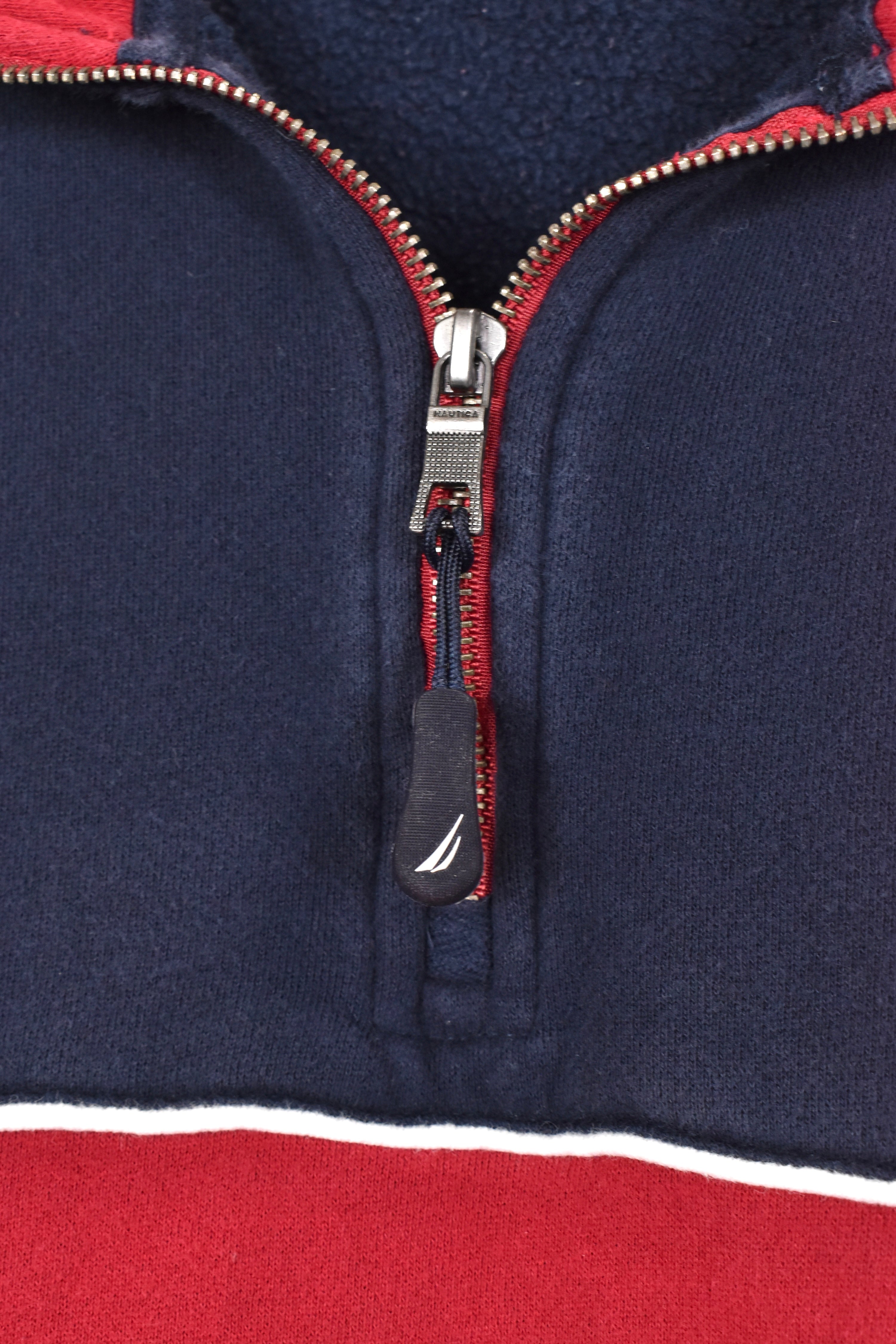 Vintage Nautica sweatshirt, embroidered 1/4 zip jumper - AU XL NAUTICA