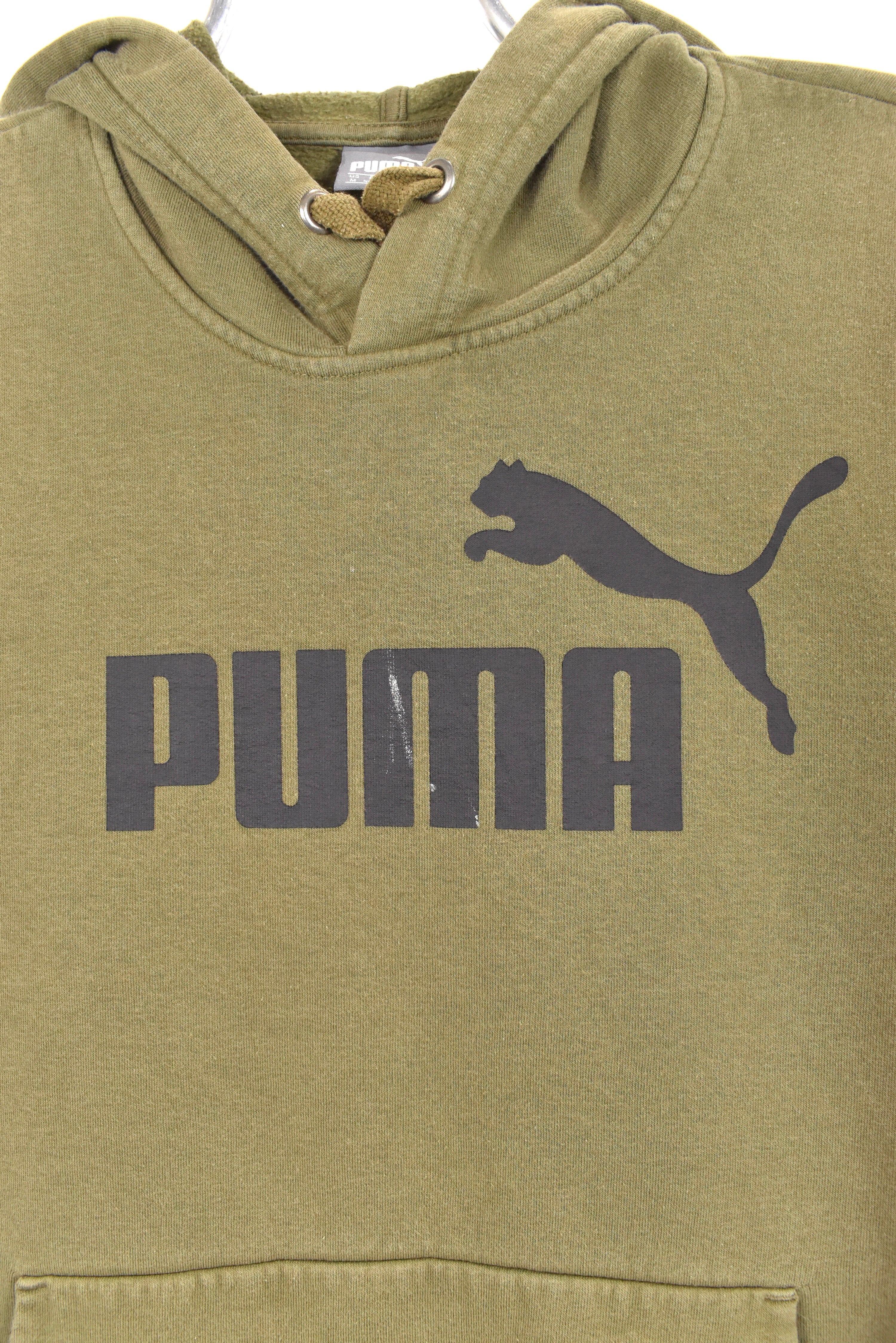 Vintage Puma hoodie, green graphic sweatshirt - AU Medium PUMA