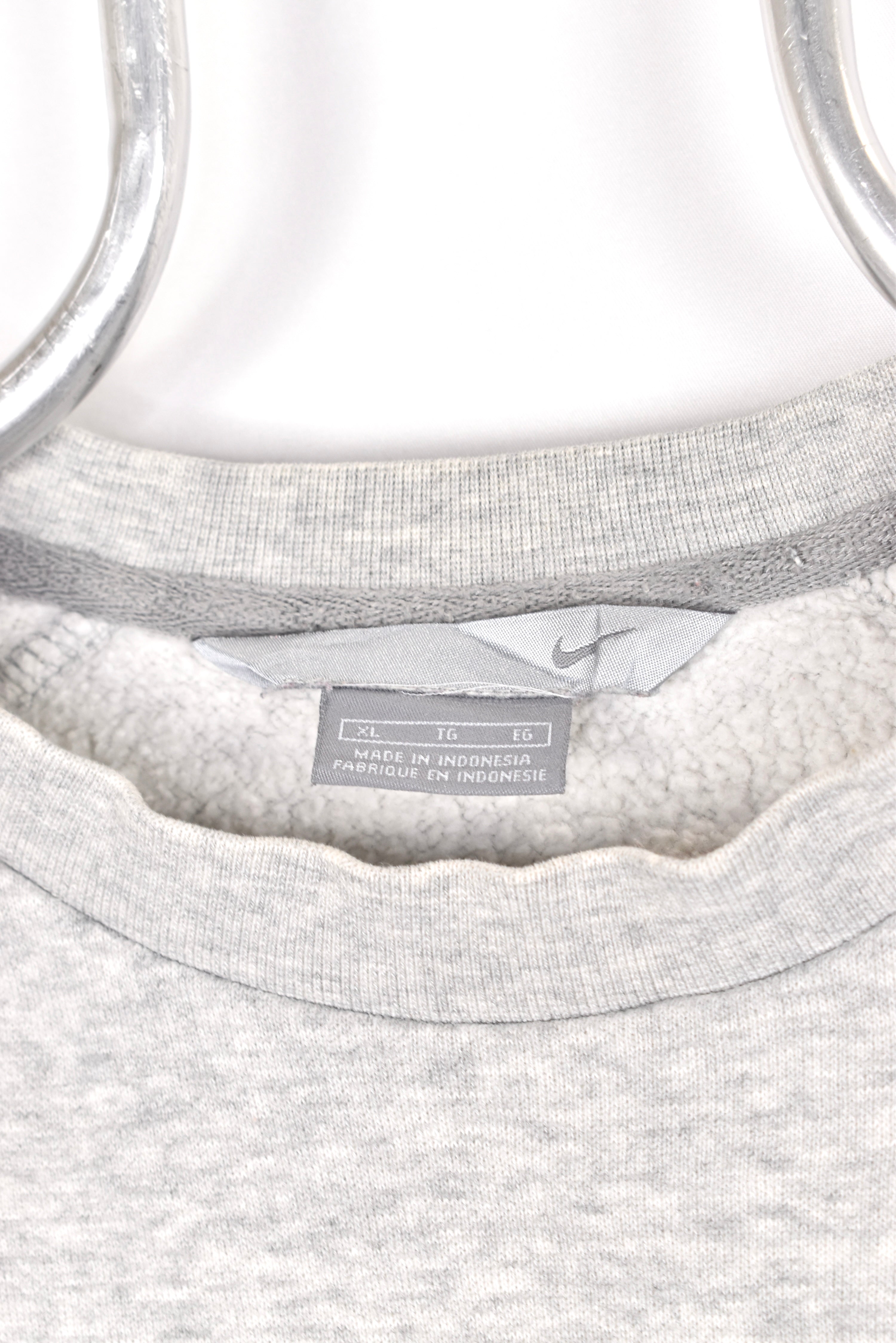 Vintage Nike sweatshirt, grey embroidered crewneck - AU XL NIKE