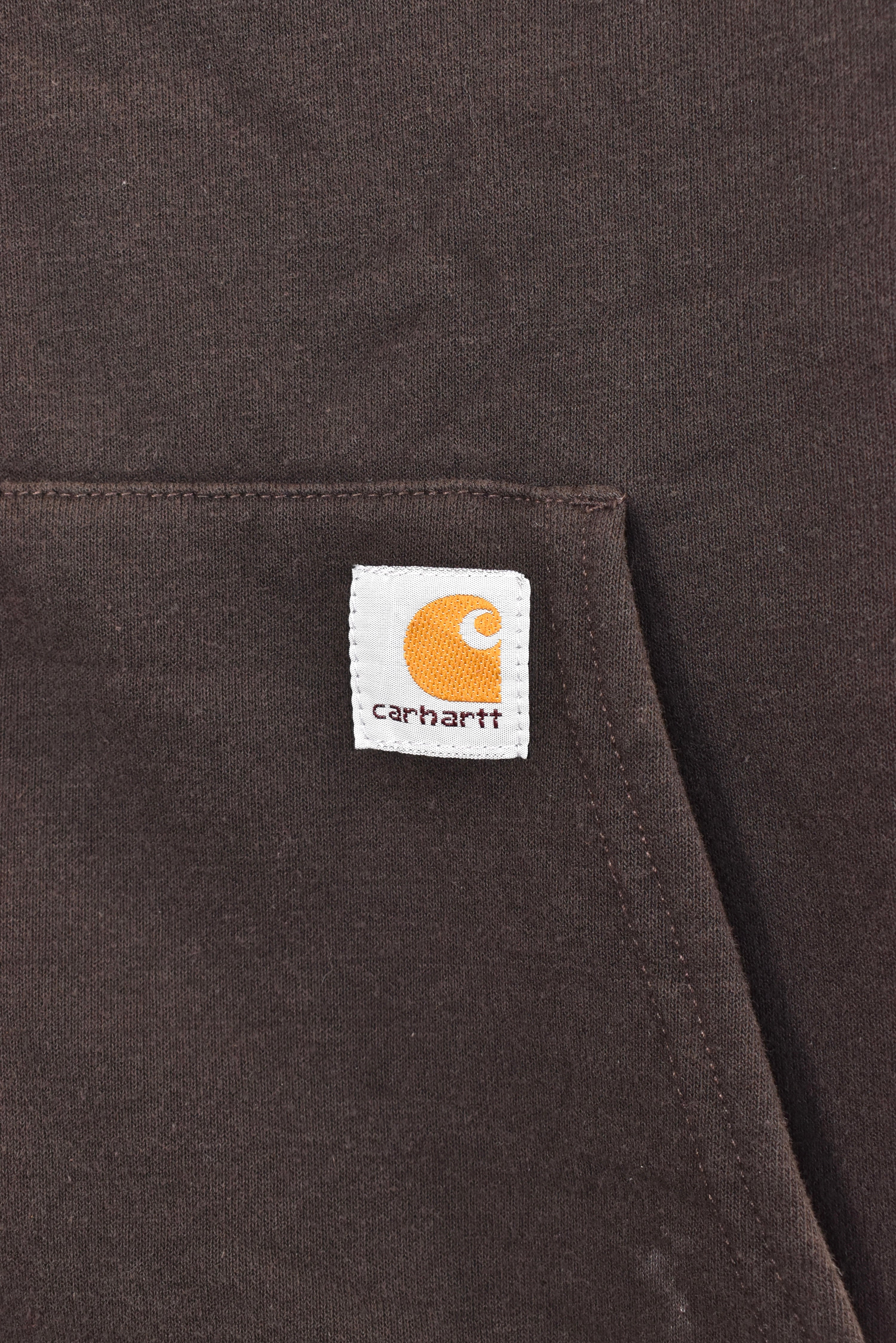 Women's vintage Carhartt hoodie, brown embroidered sweatshirt - AU Small CARHARTT