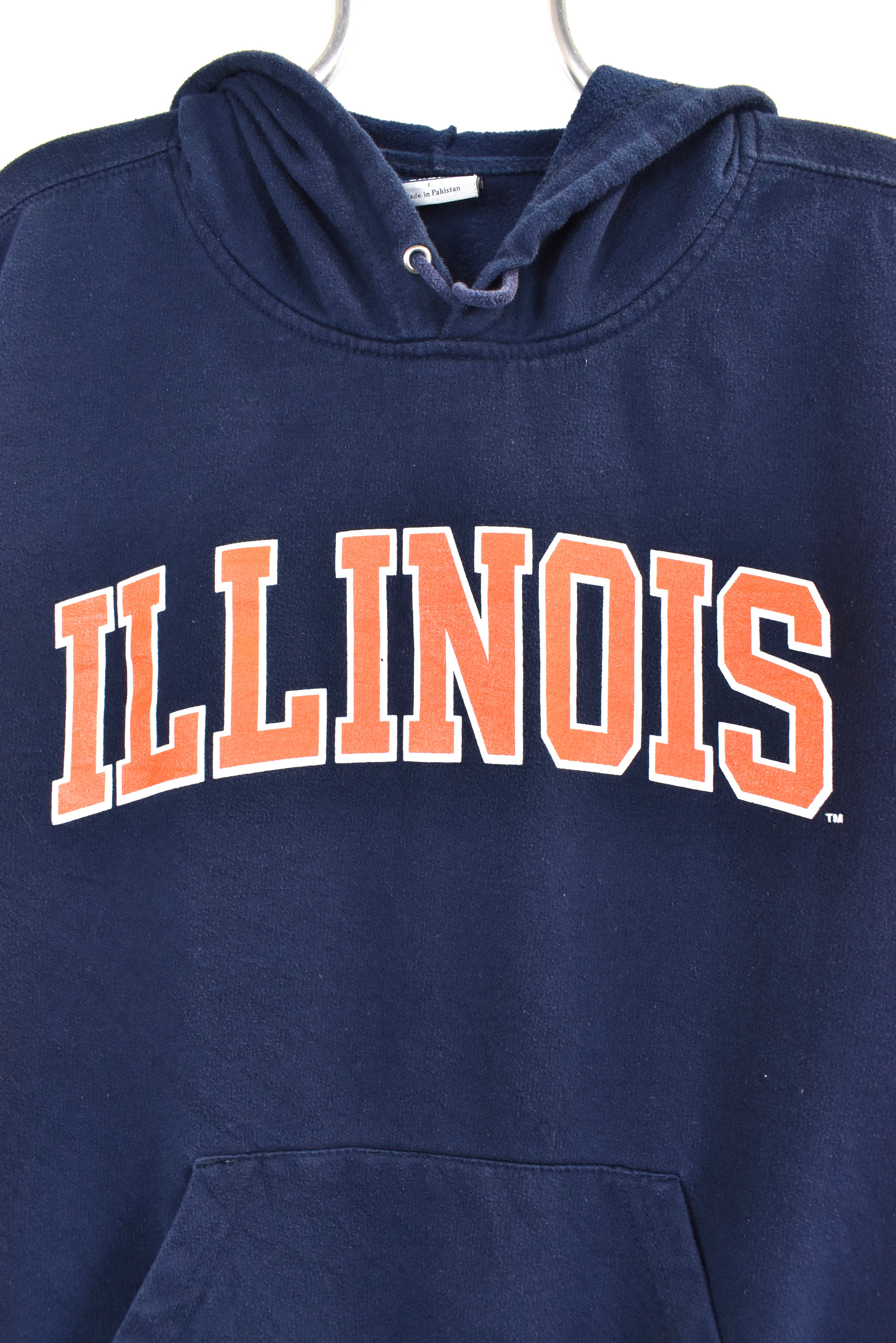 Vintage University of Illinois hoodie, navy blue graphic sweatshirt - AU Large COLLEGE
