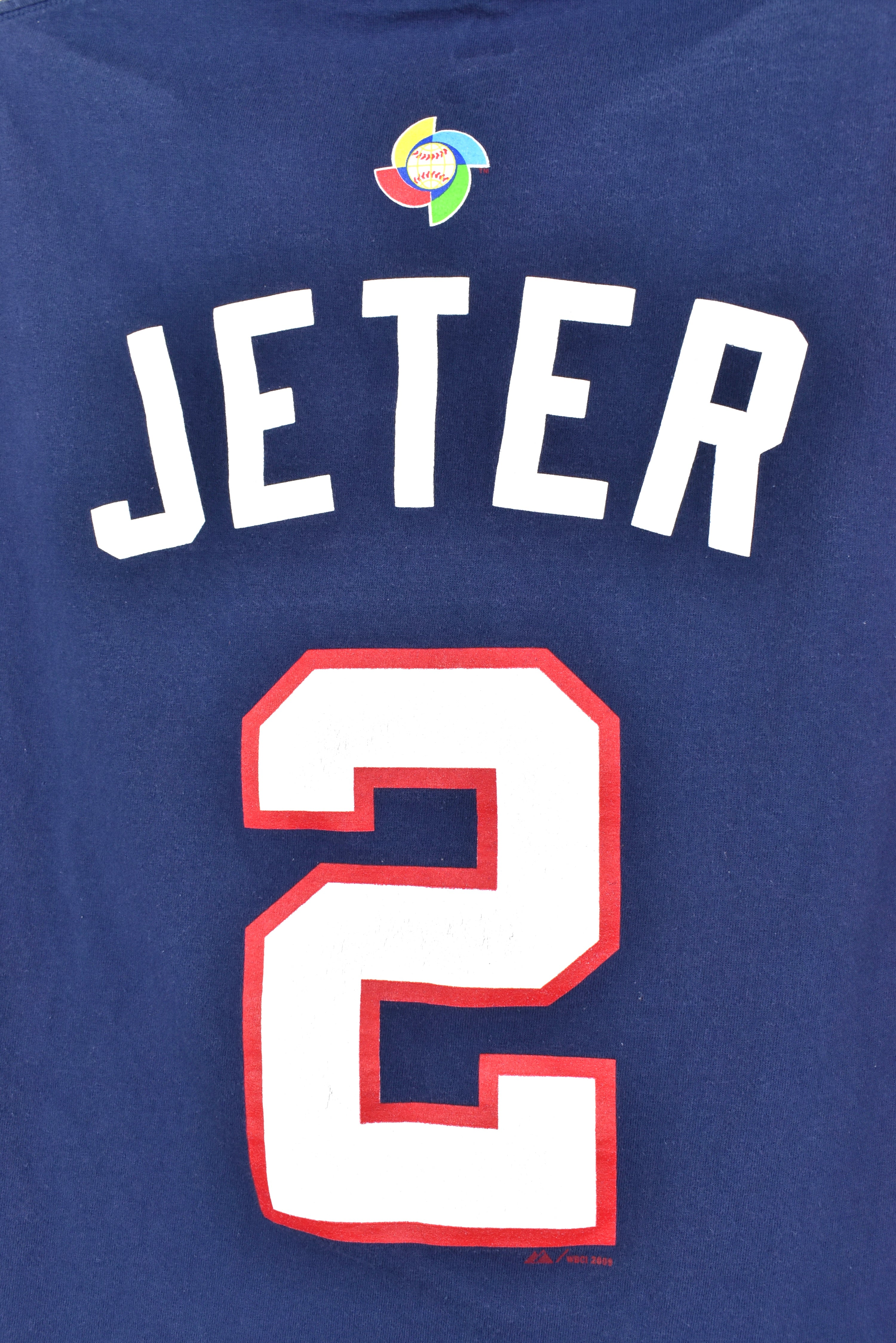 Vintage MLB shirt, USA Jeter navy blue graphic tee - AU Medium PRO SPORT