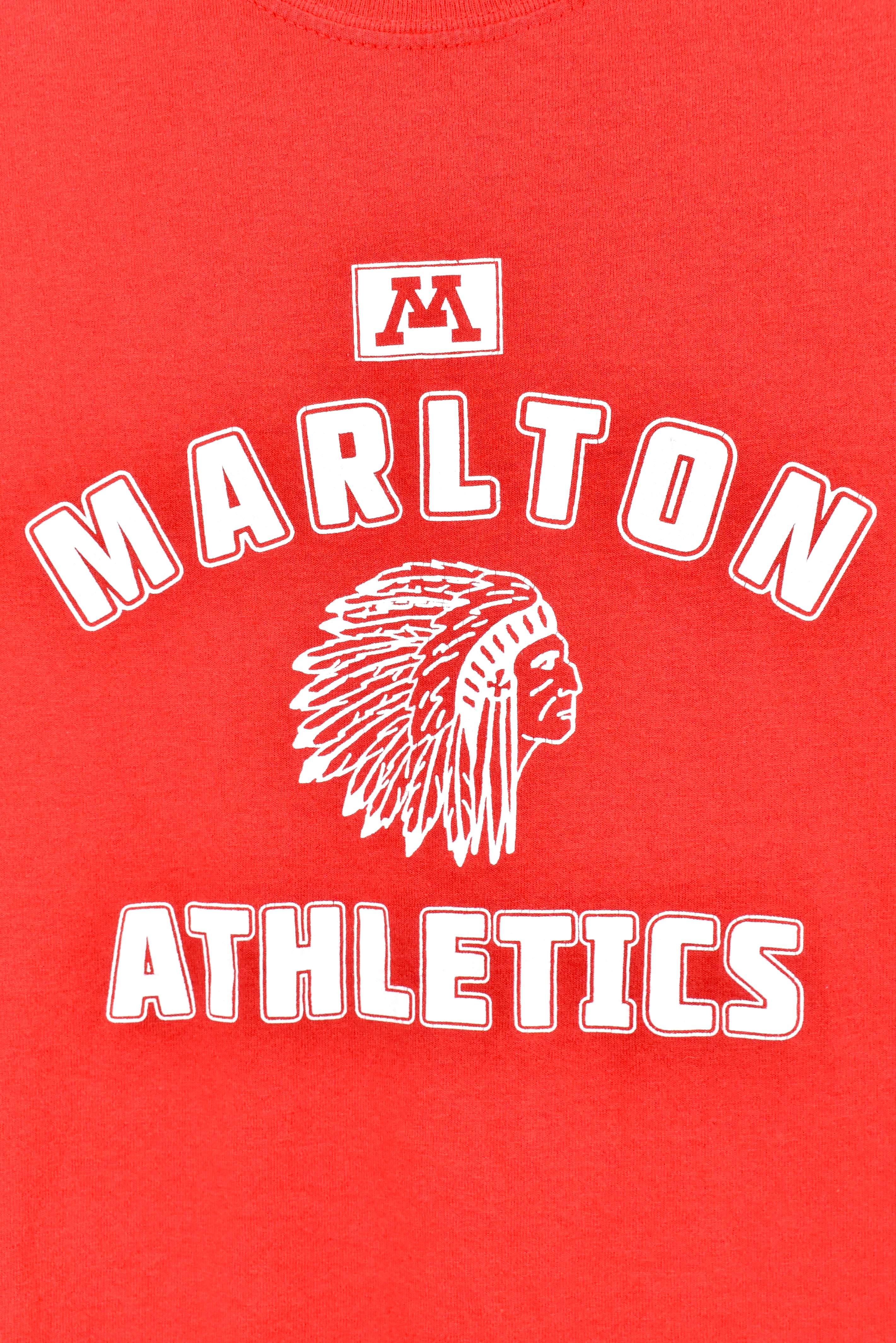 Vintage Marlon athletics shirt, red graphic tee - AU Small COLLEGE