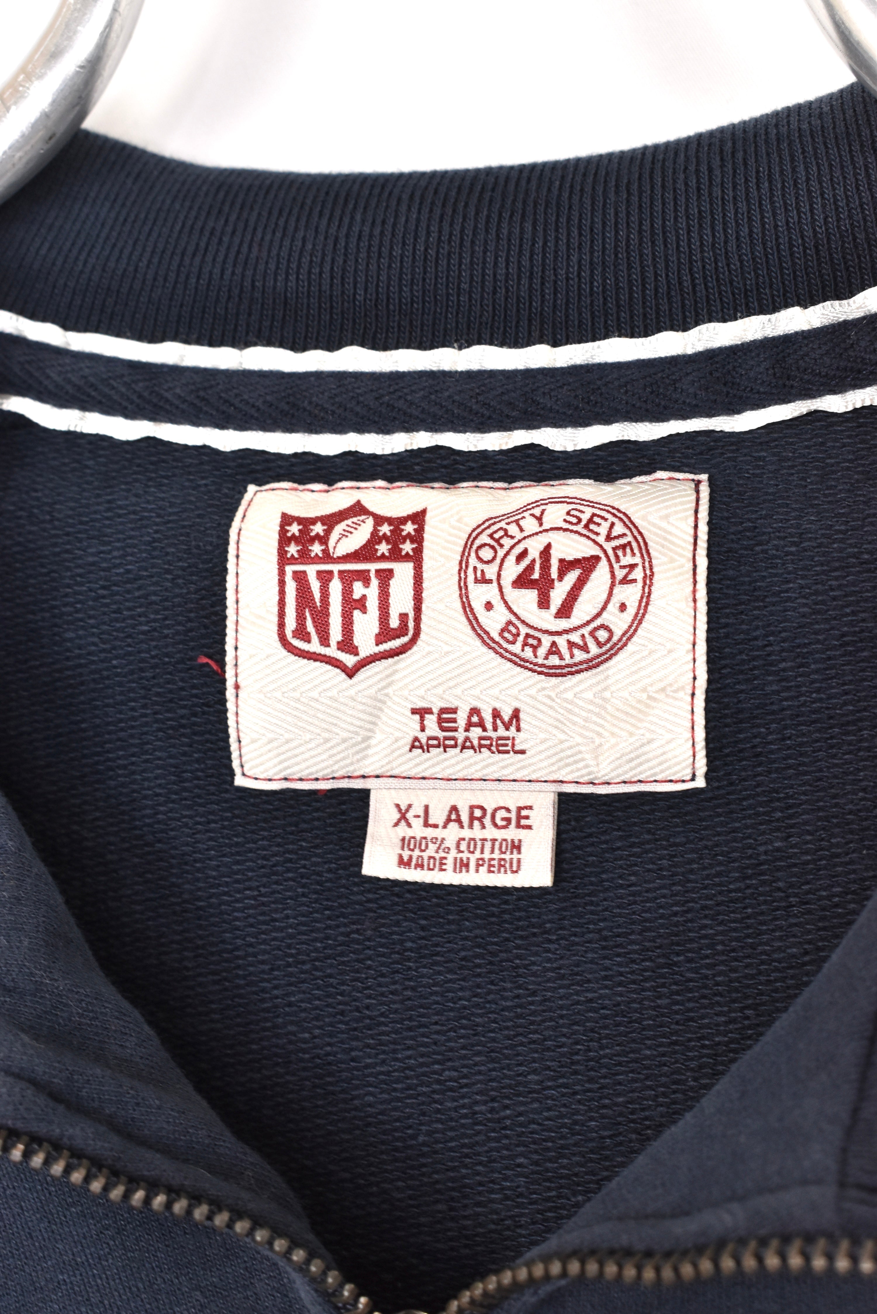 Vintage Denver Broncos sweatshirt, NFL navy blue 1/4 zip jumper - AU XL PRO SPORT