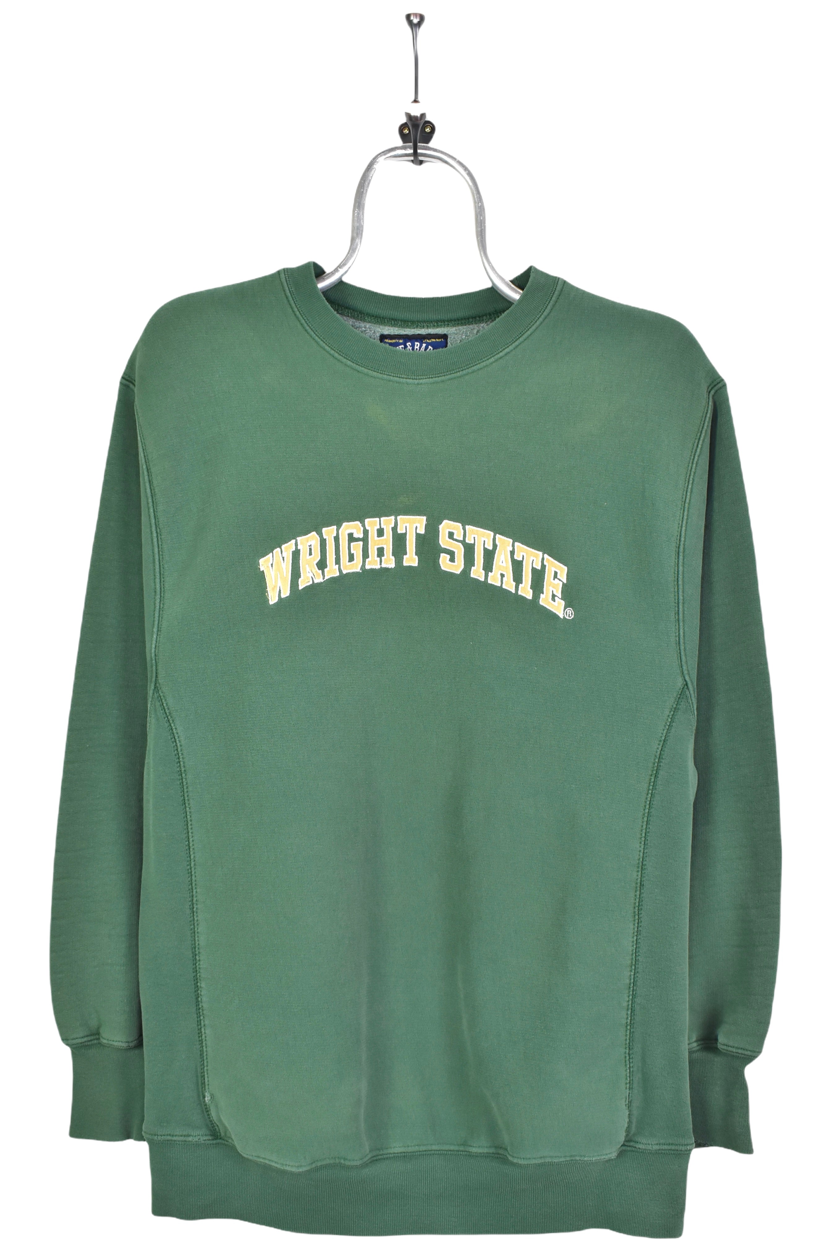 Vintage wright state university embroidered green sweatshirt | medium COLLEGE