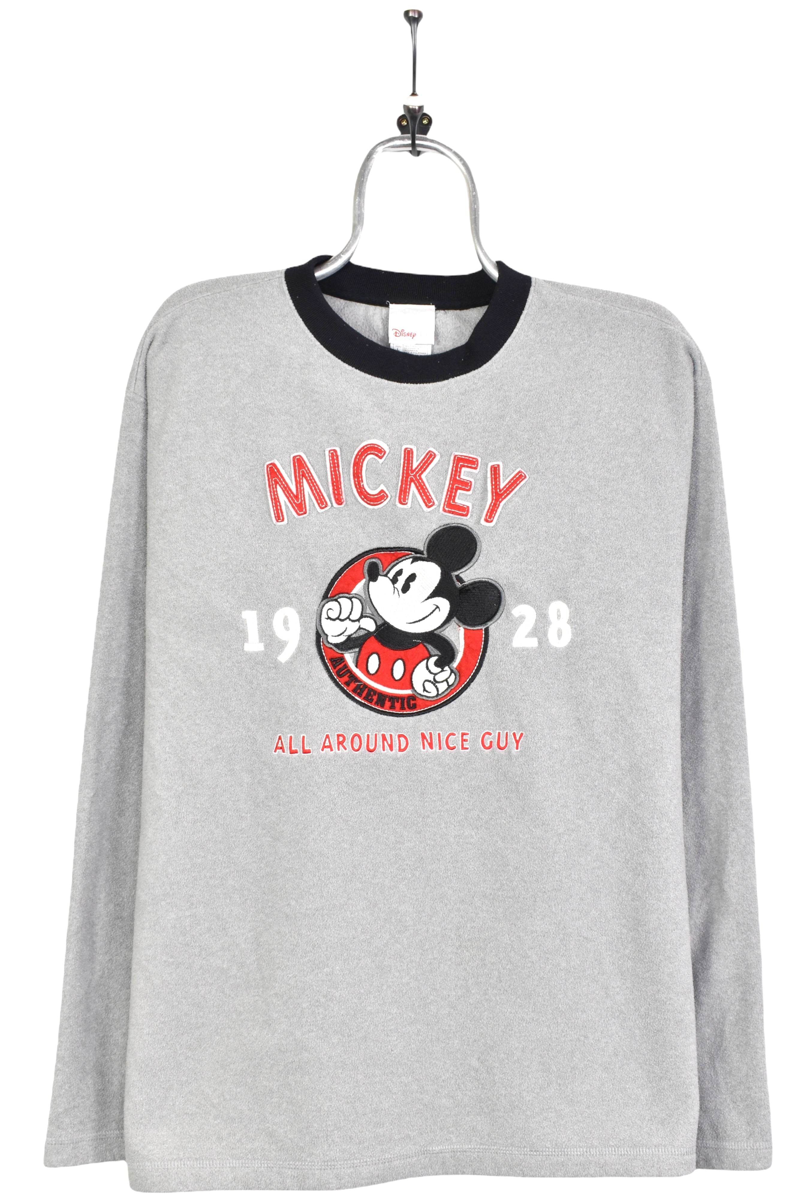 Vintage Disney Mickey Mouse embroidered grey fleece | Large DISNEY / CARTOON