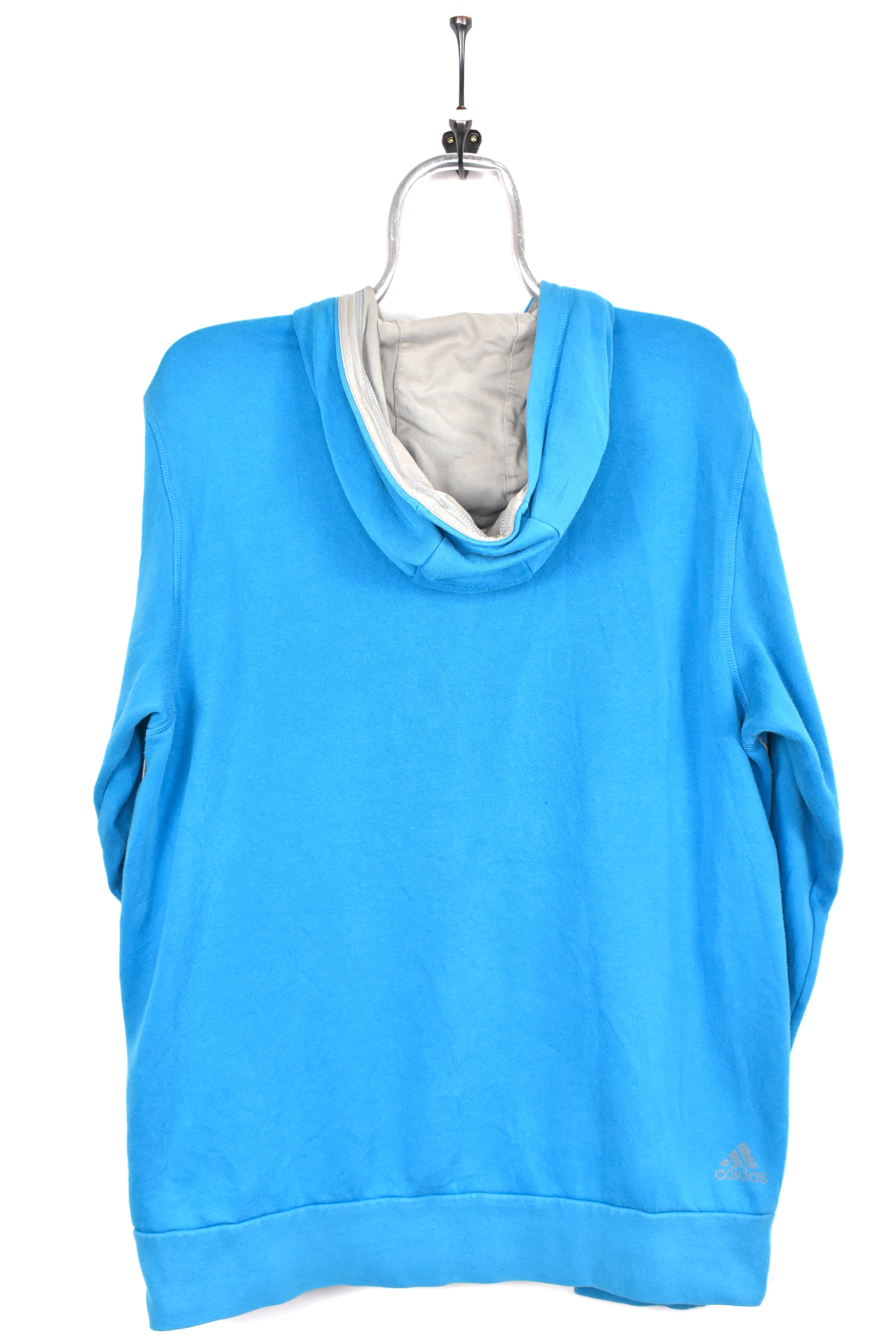 Women's vintage Adidas hoodie, blue graphic sweatshirt - AU XL ADIDAS