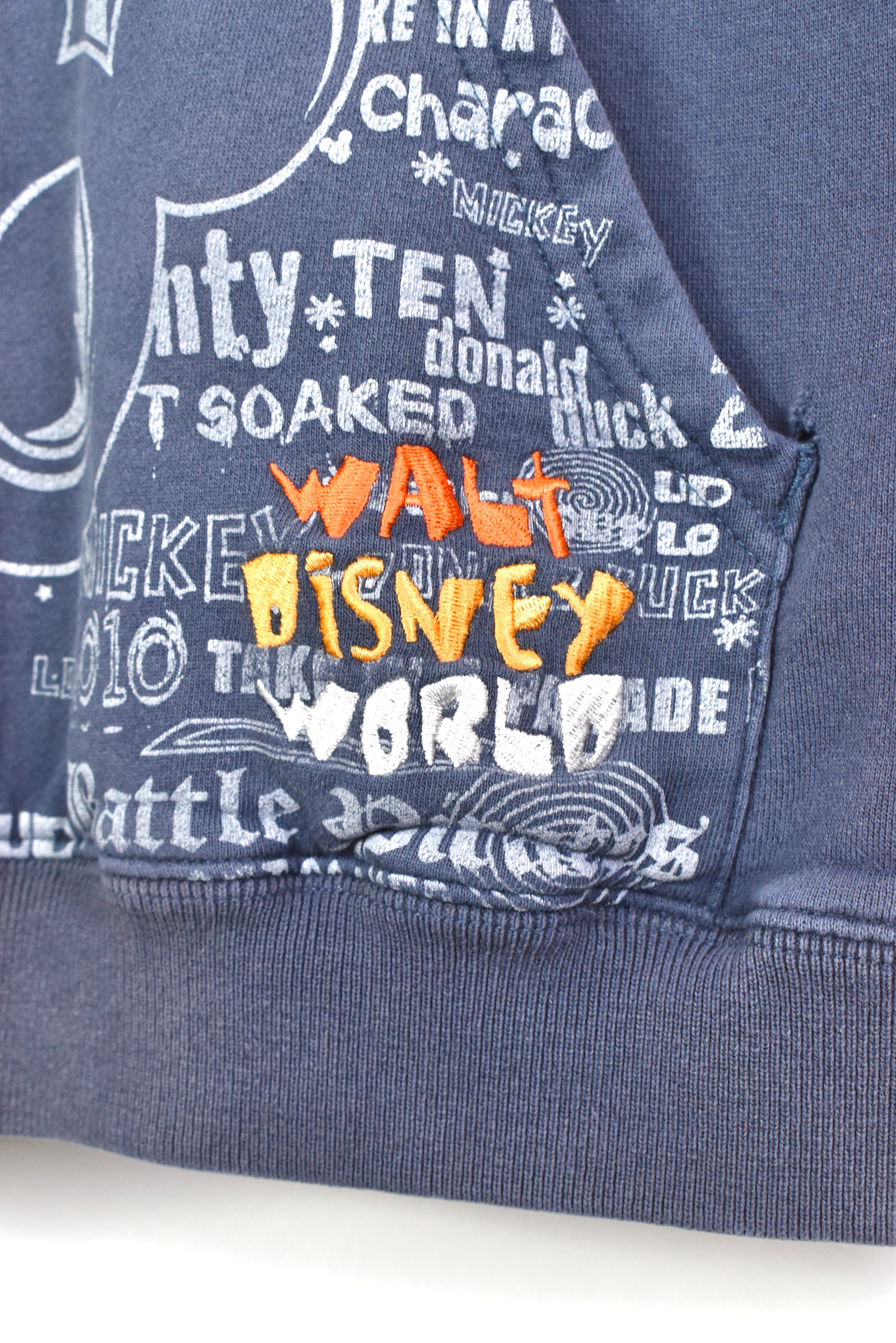 Modern Disney hoodie, 2010 Mickey Mouse embroidered sweatshirt - XXL, grey DISNEY / CARTOON